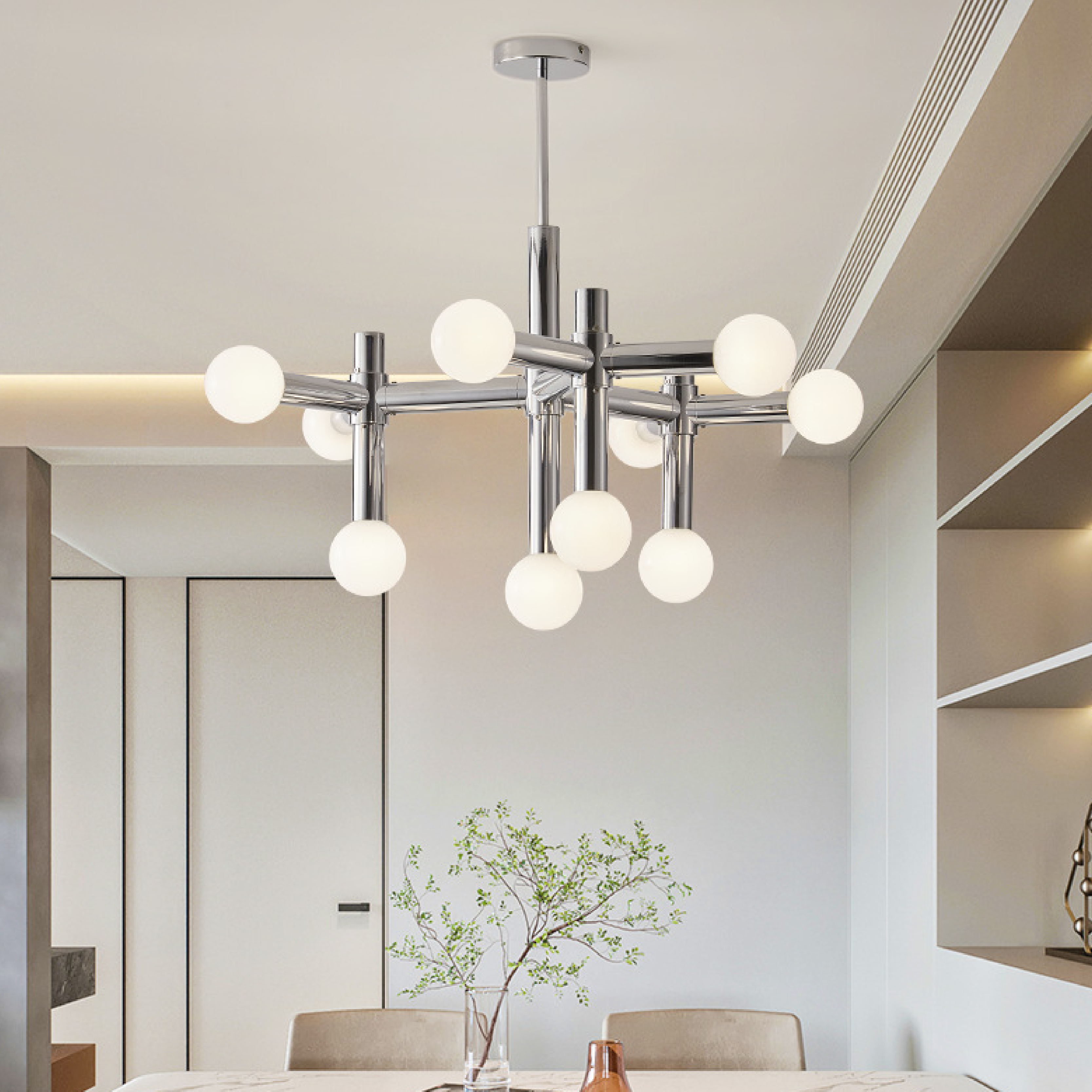 Metalen Bauhaus kroonluchter