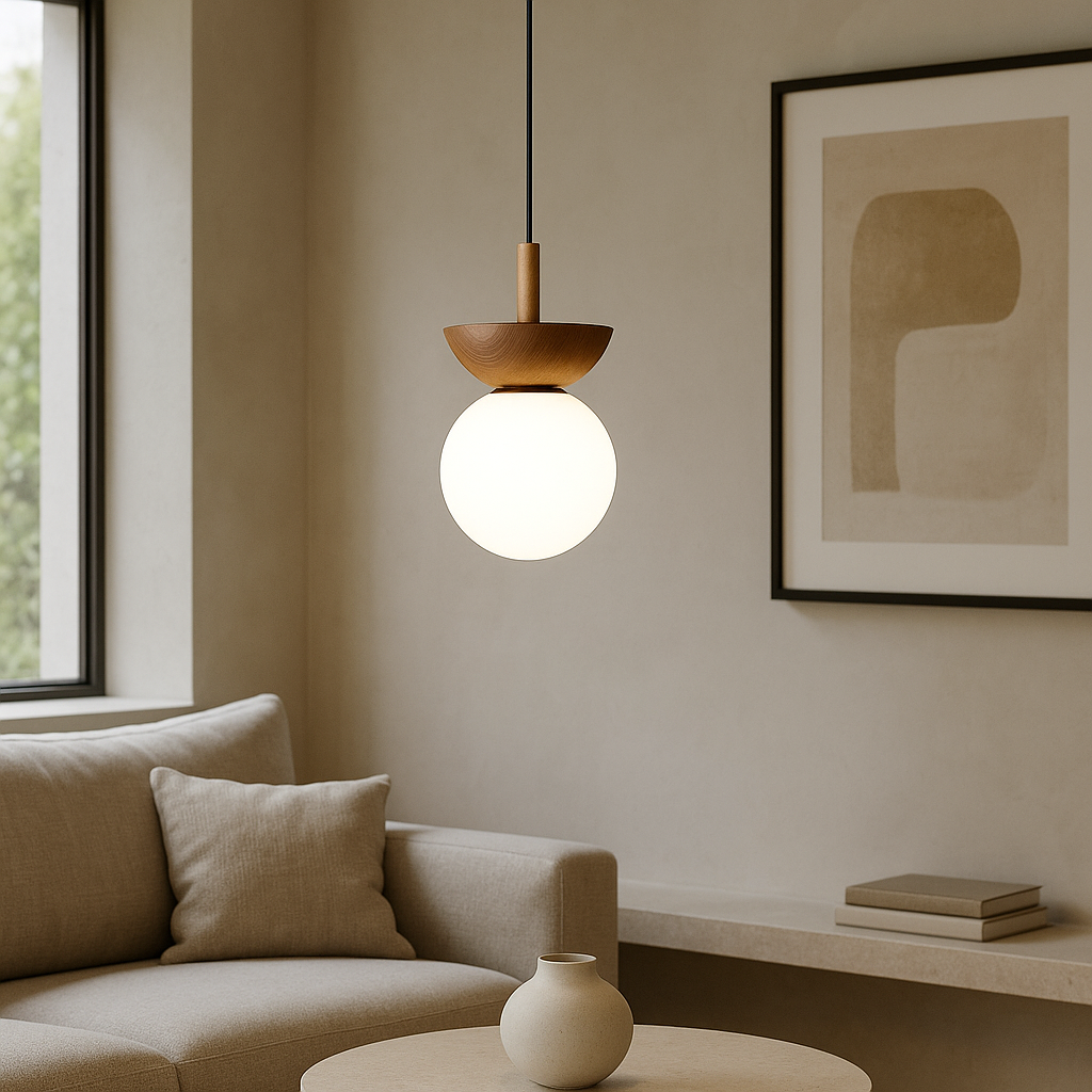 Japandi Houten Hanglamp
