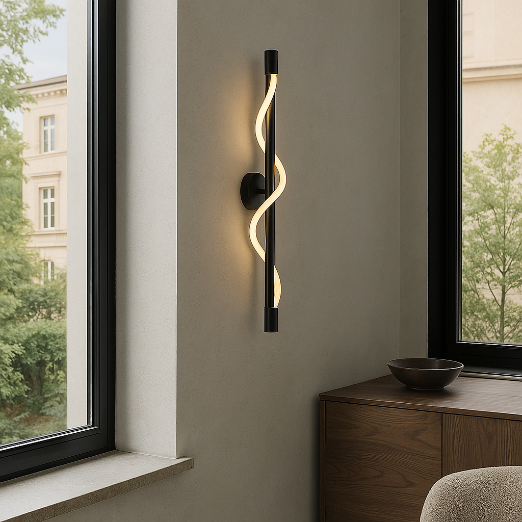 Wandlamp met lineaire kromming