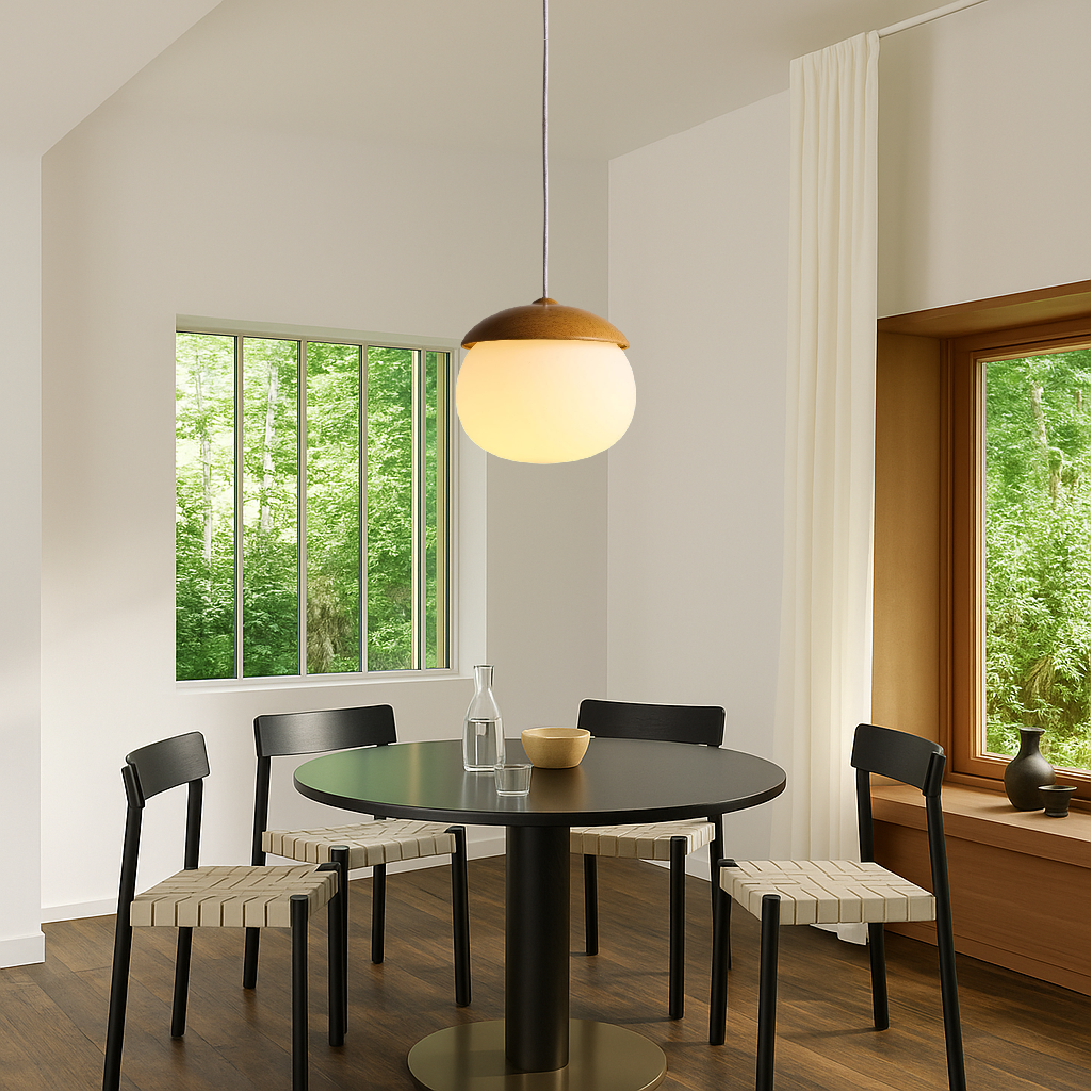 Scandinavische houten hanglamp