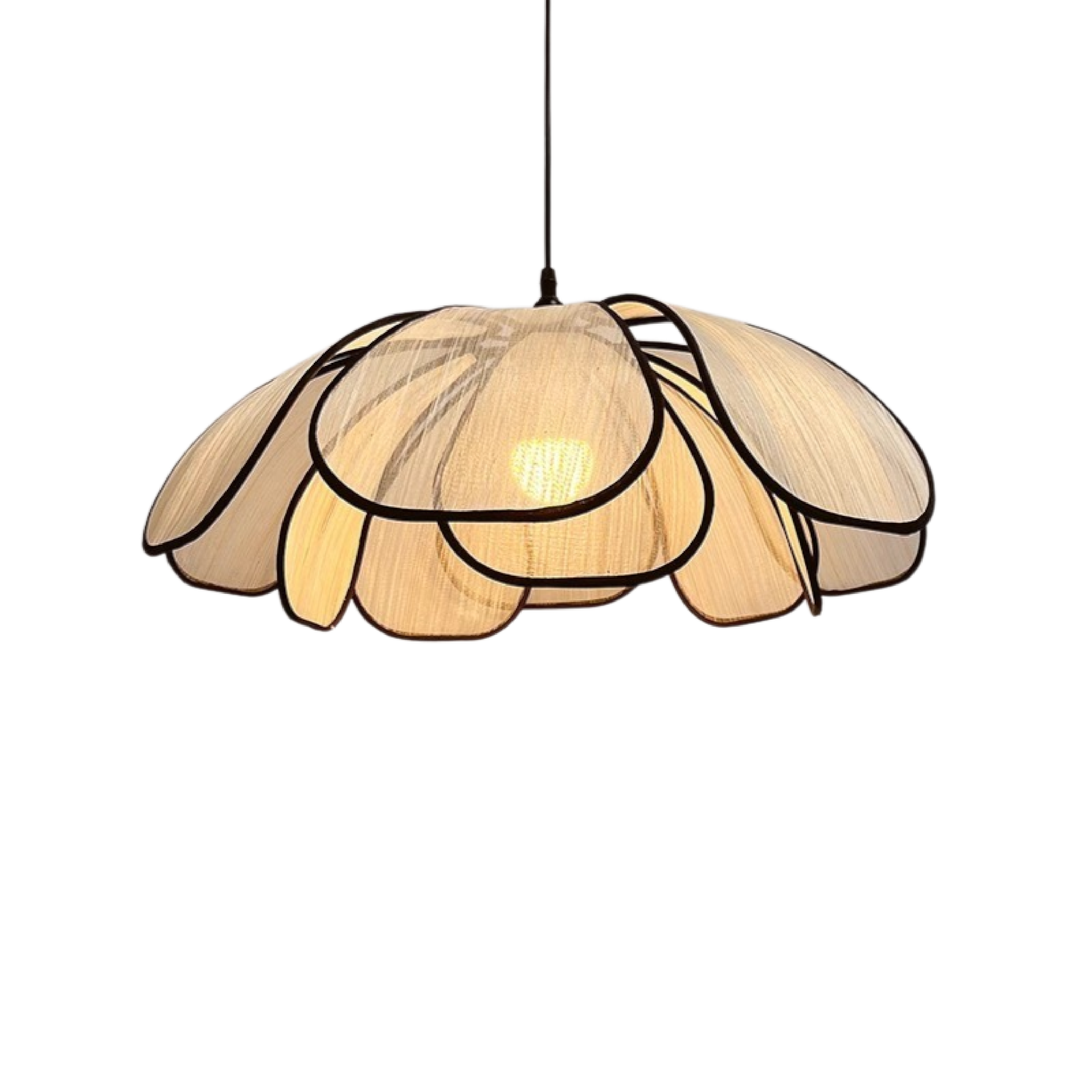 Houten Bloemen Hanglamp