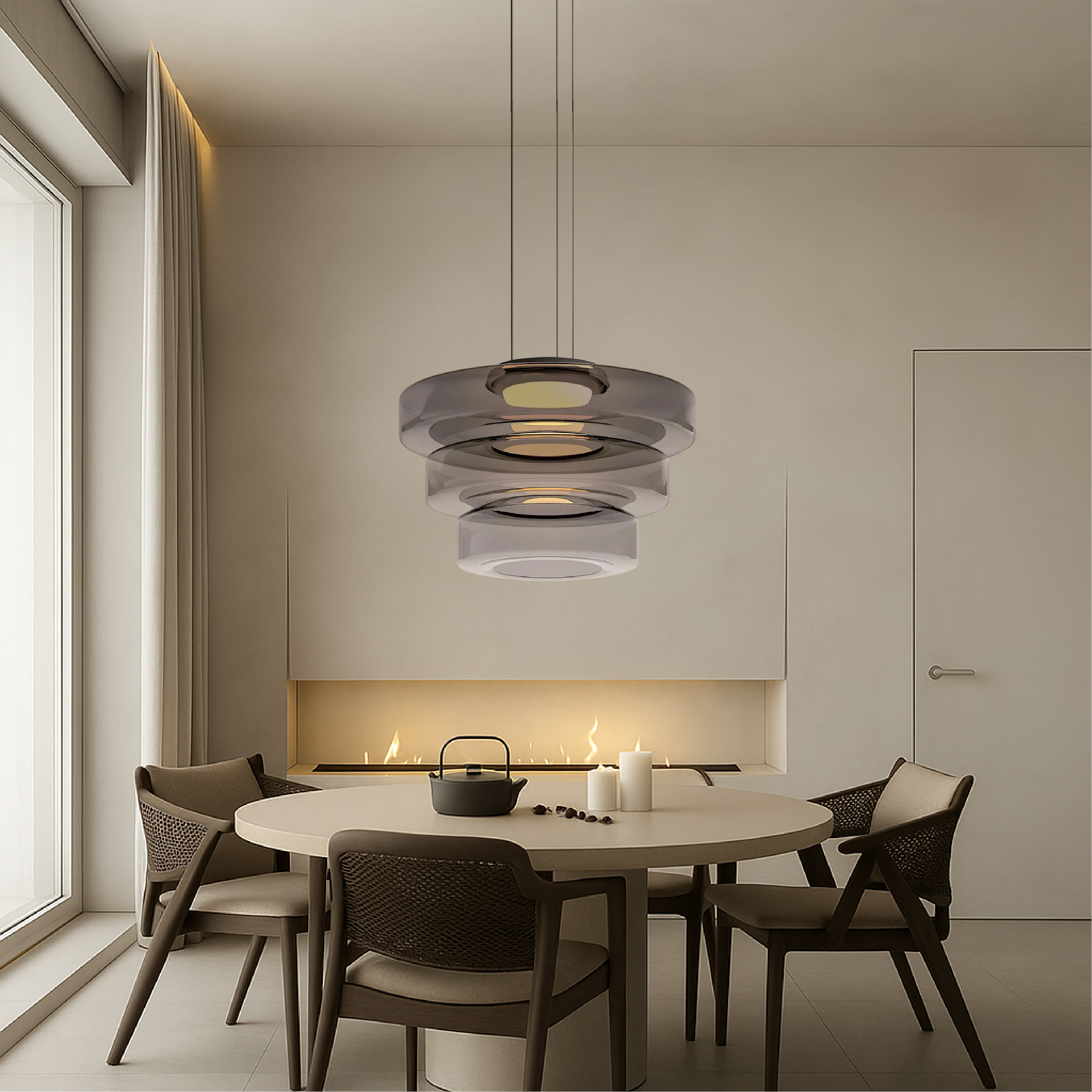 Deens glazen Bauhaus hanglamp
