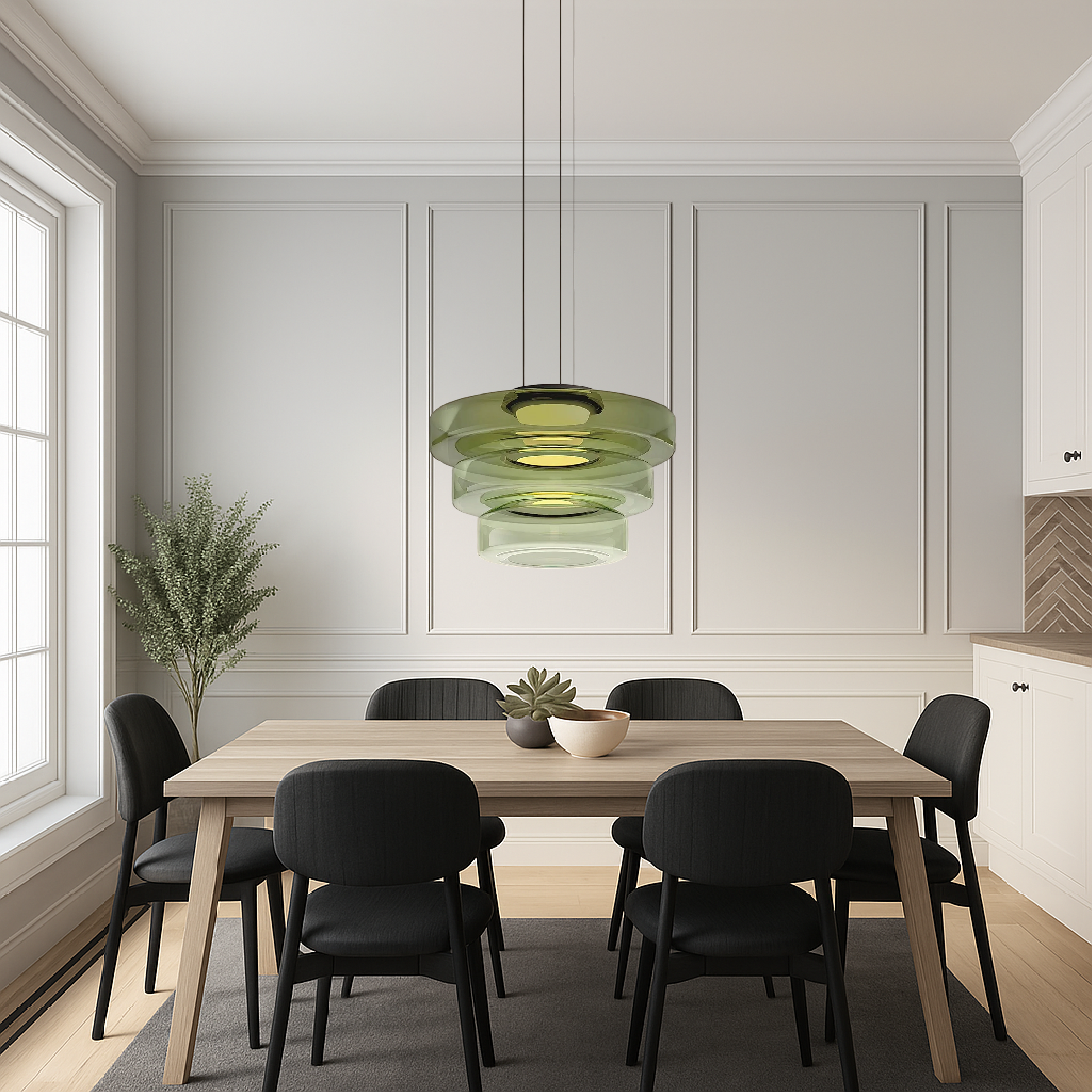 Deens glazen Bauhaus hanglamp