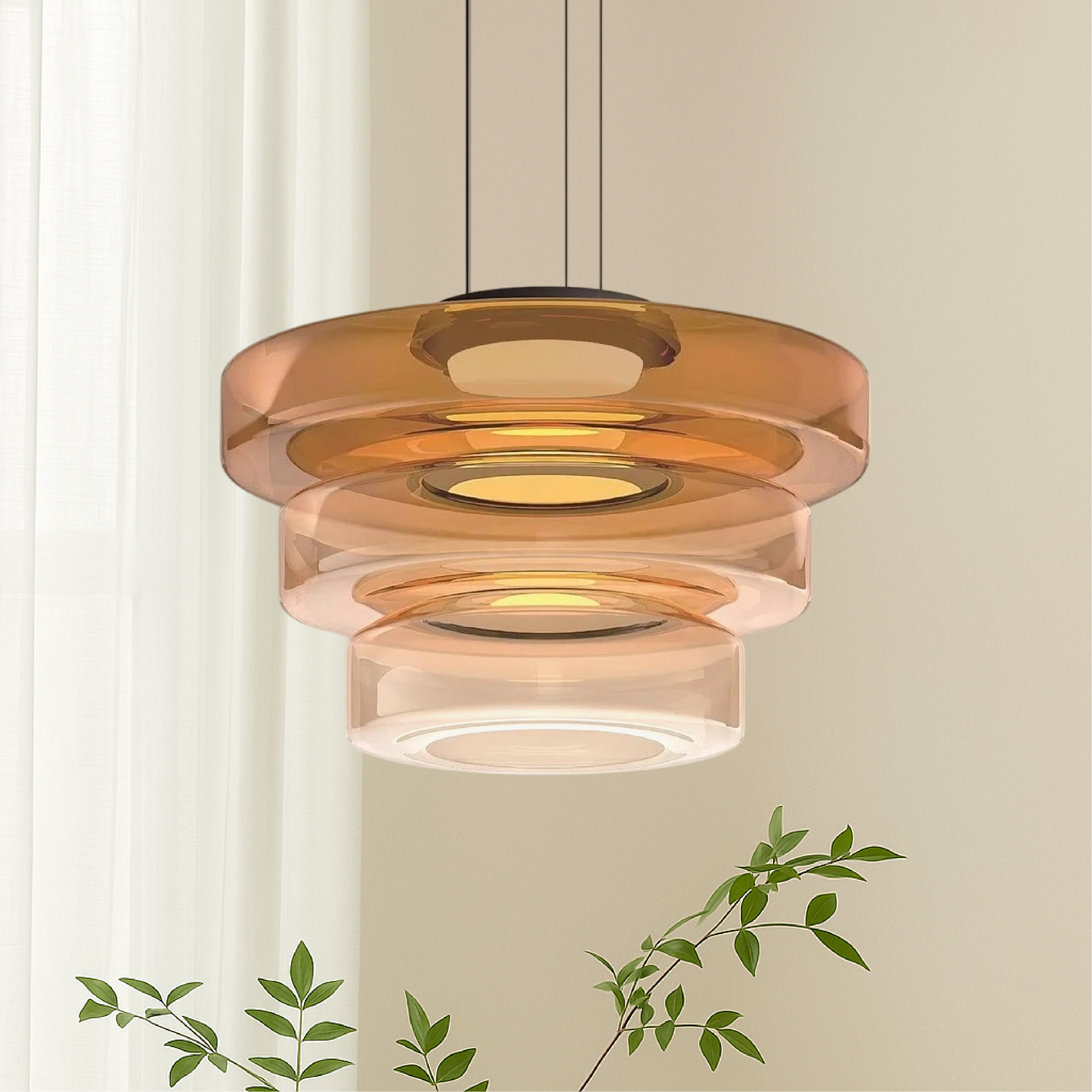 Deens glazen Bauhaus hanglamp