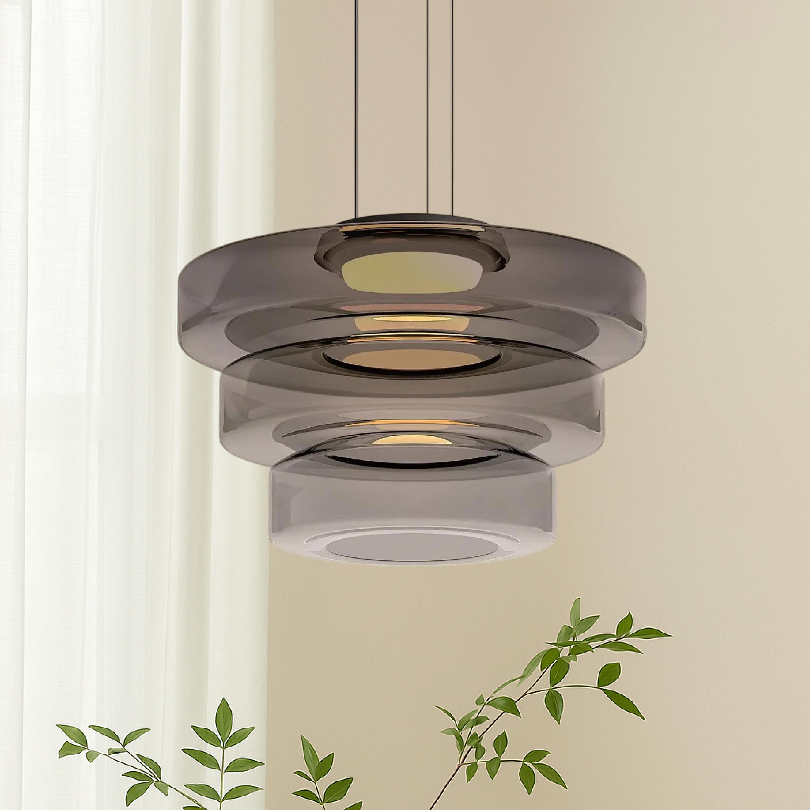 Deens glazen Bauhaus hanglamp