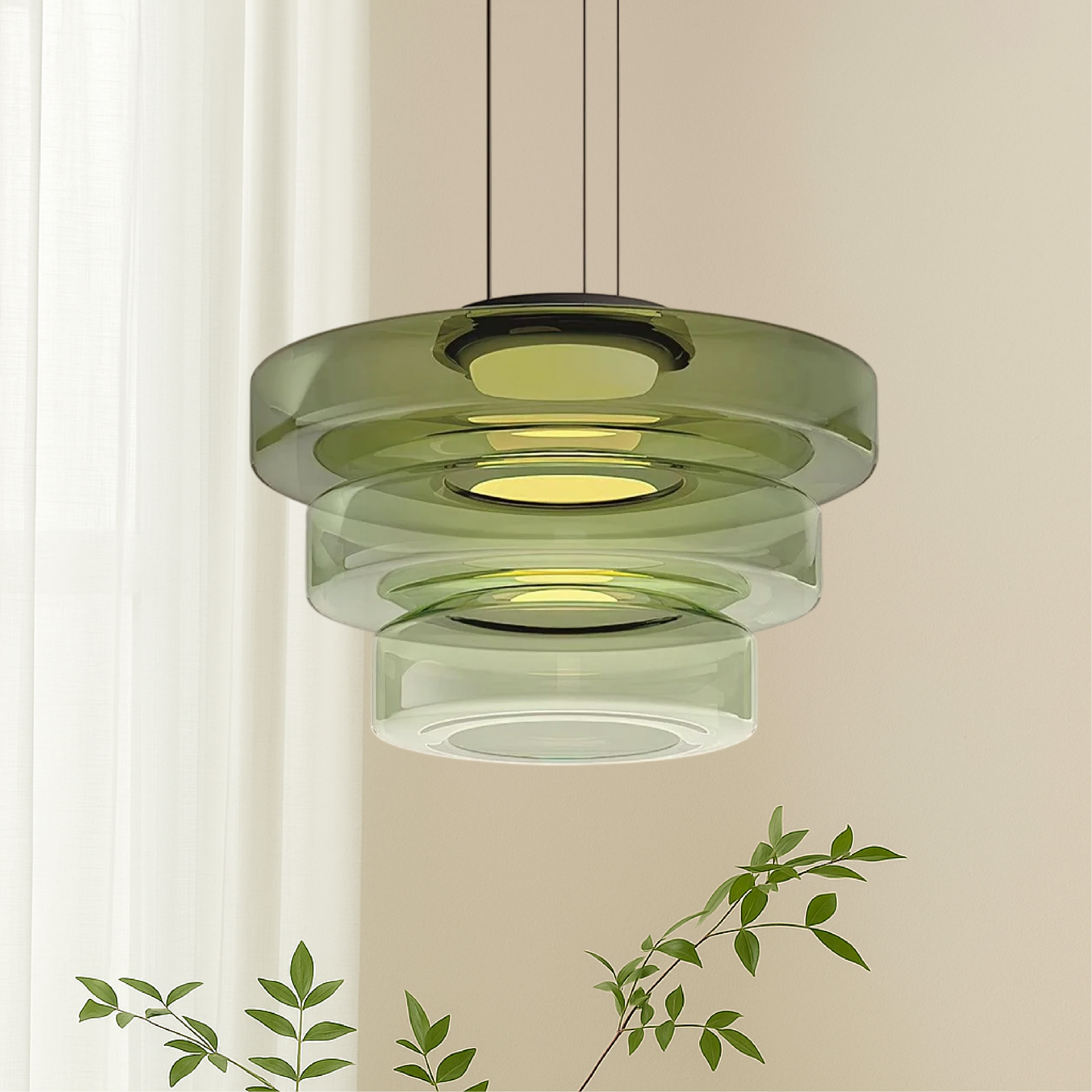 Deens glazen Bauhaus hanglamp