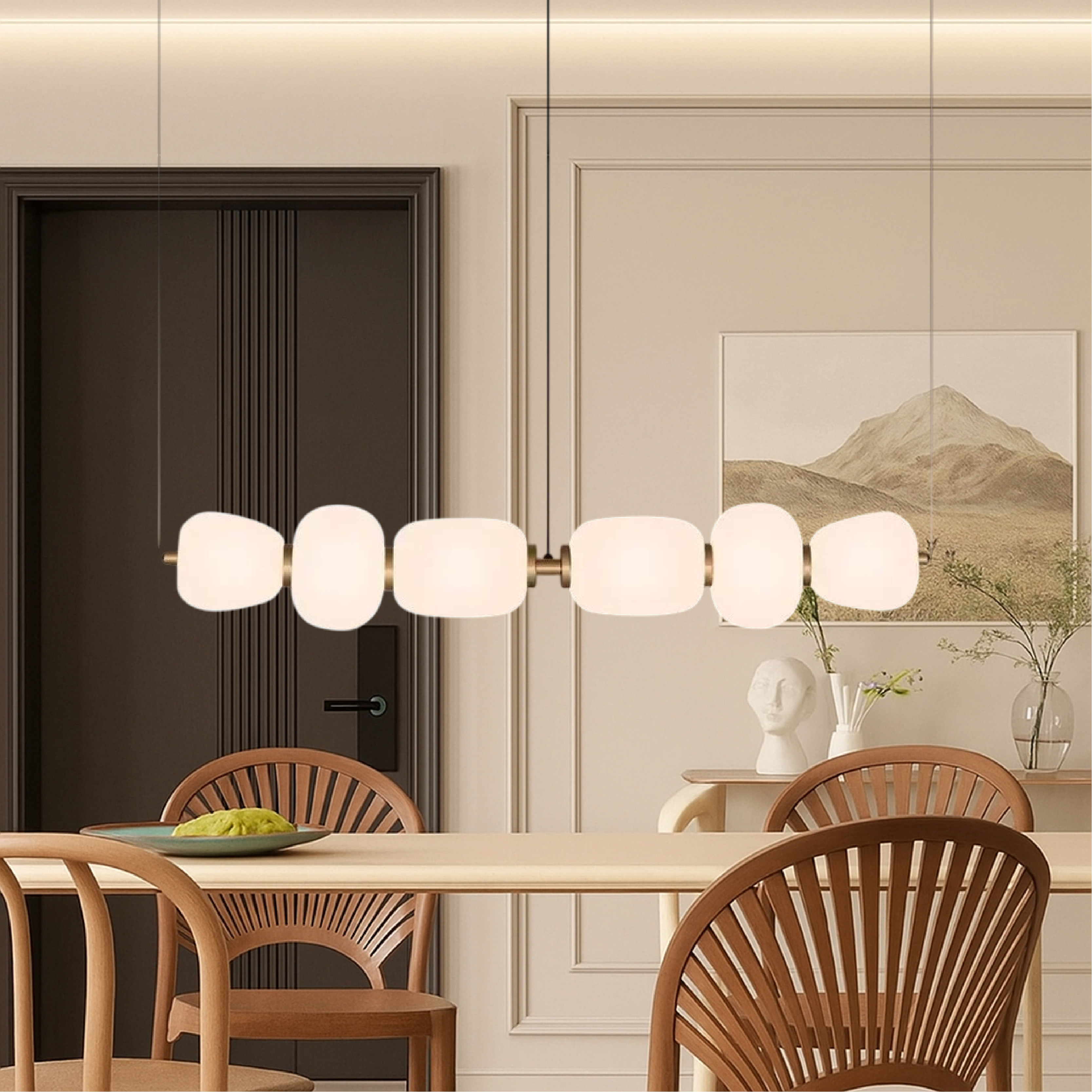 Bar hanglamp wit glas