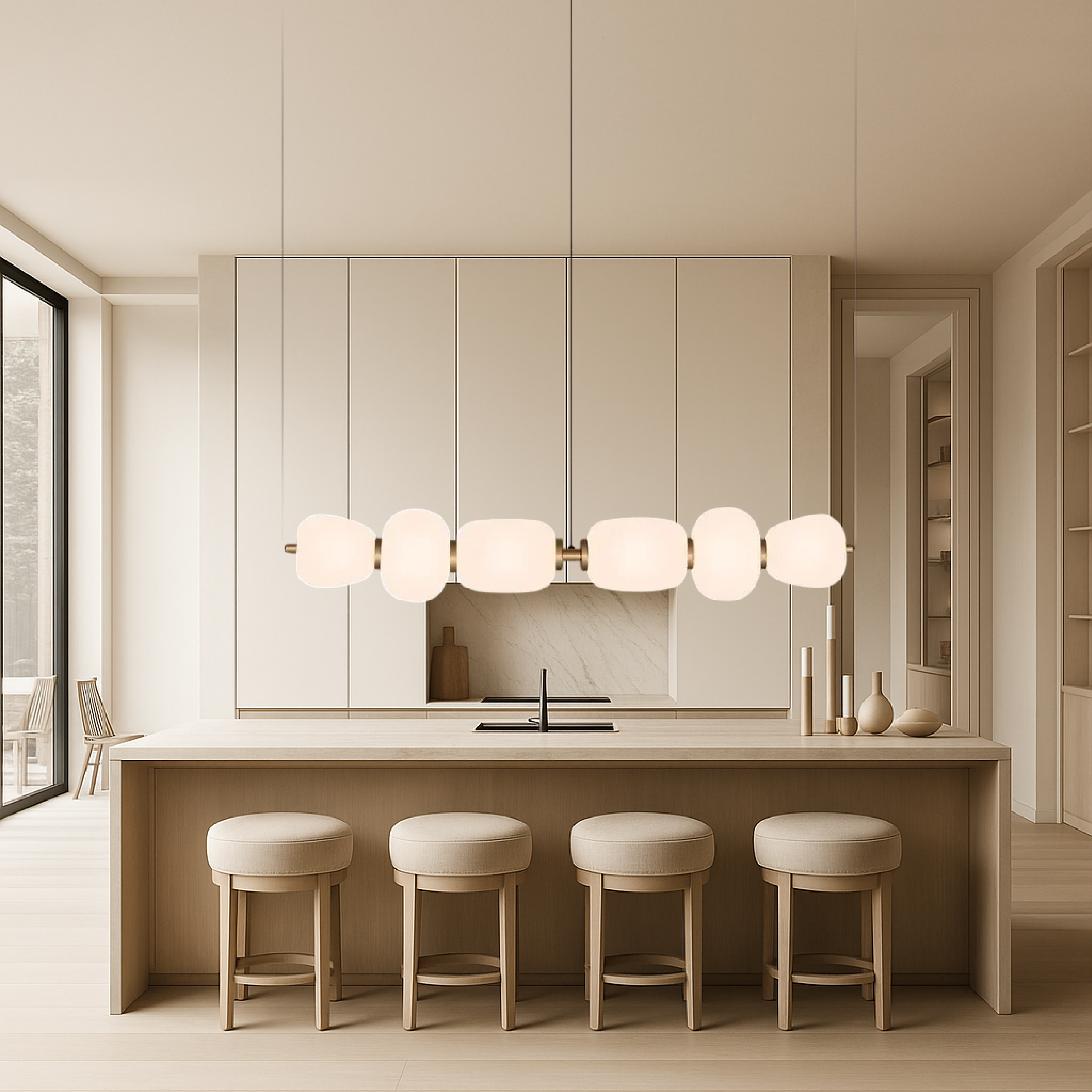 Bar hanglamp wit glas