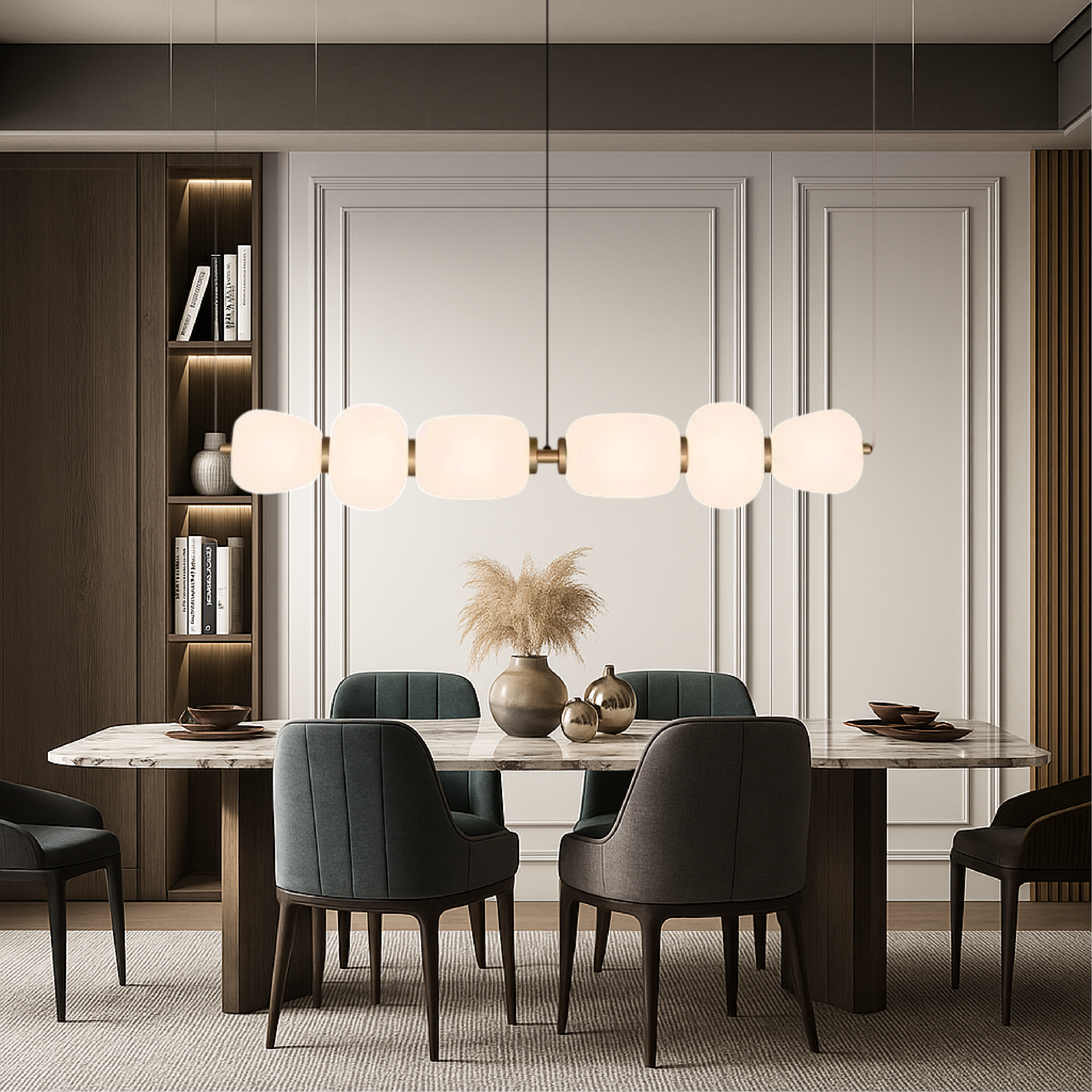 Bar hanglamp wit glas
