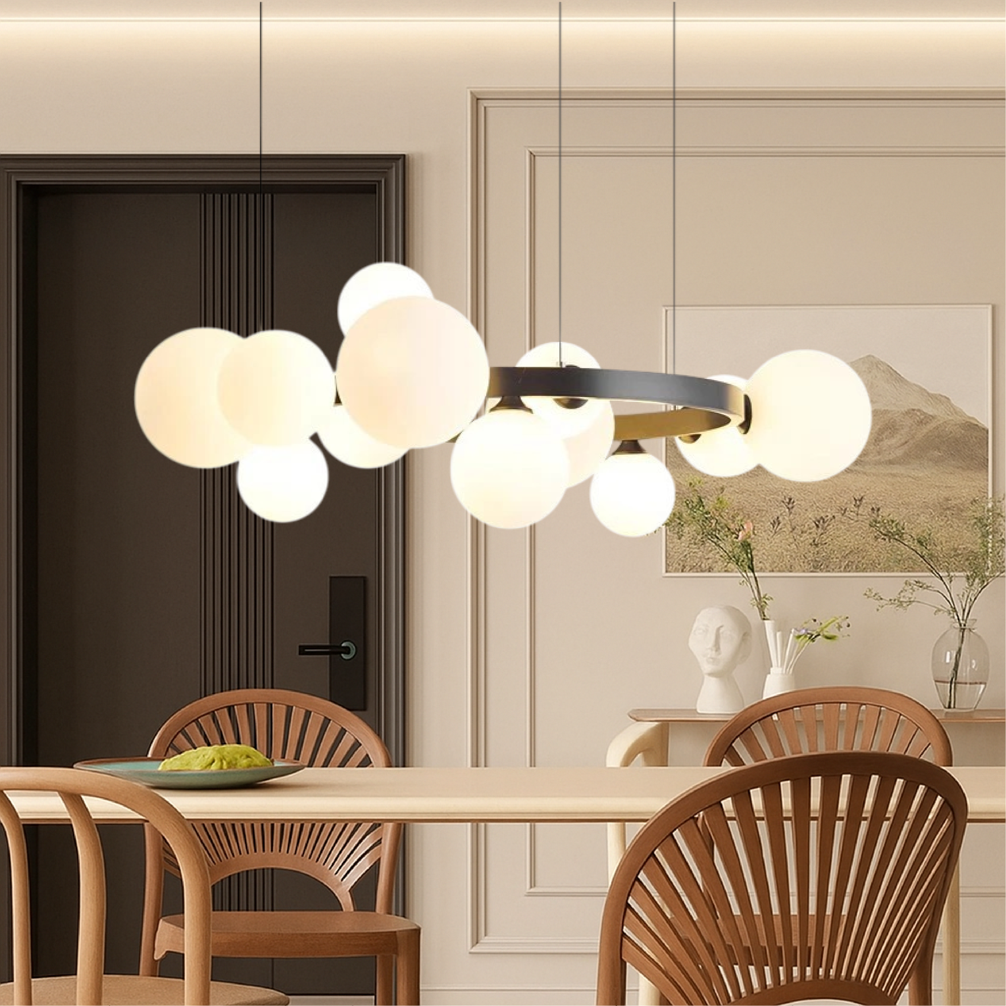 Scandinavische woonkamer kroonluchter
