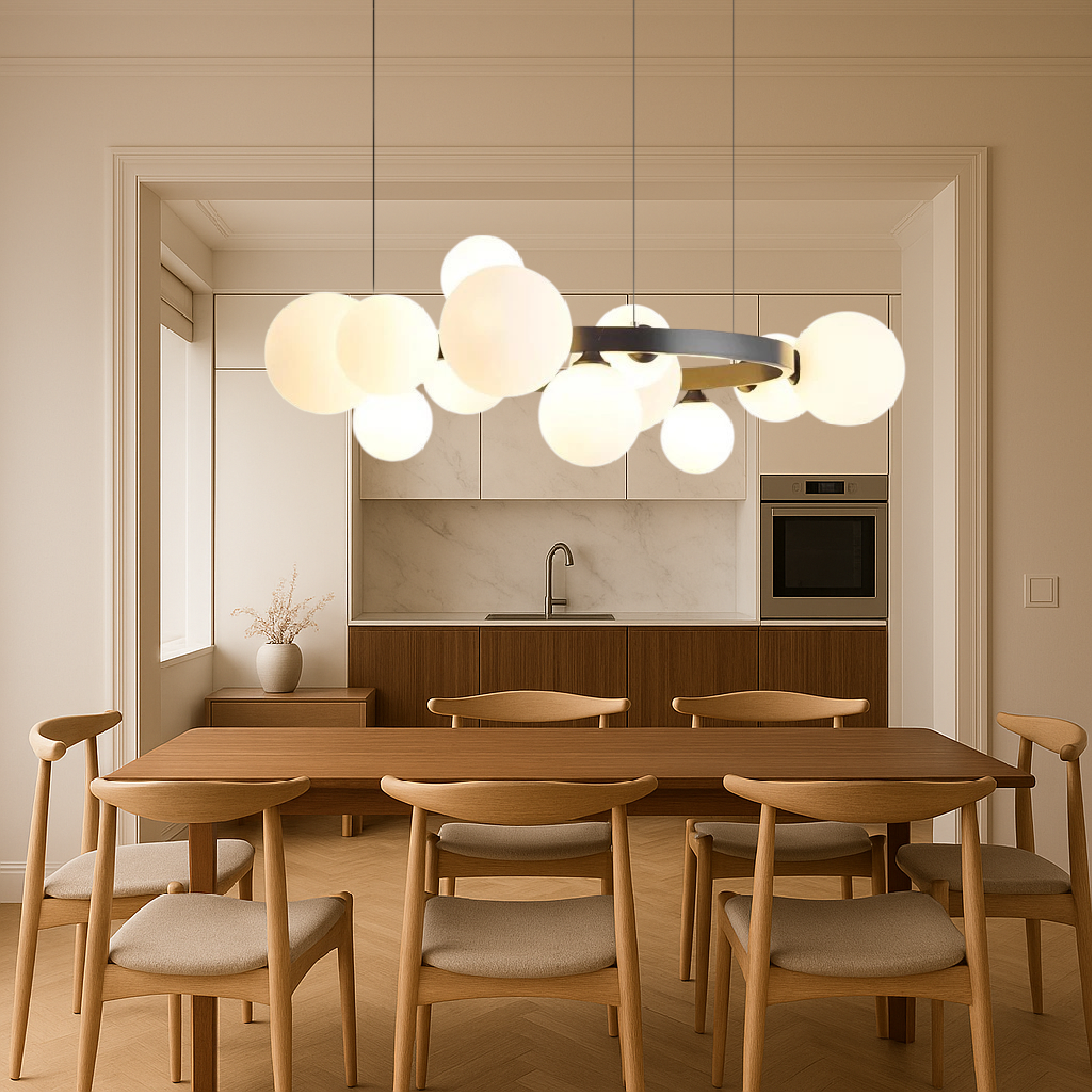 Scandinavische woonkamer kroonluchter