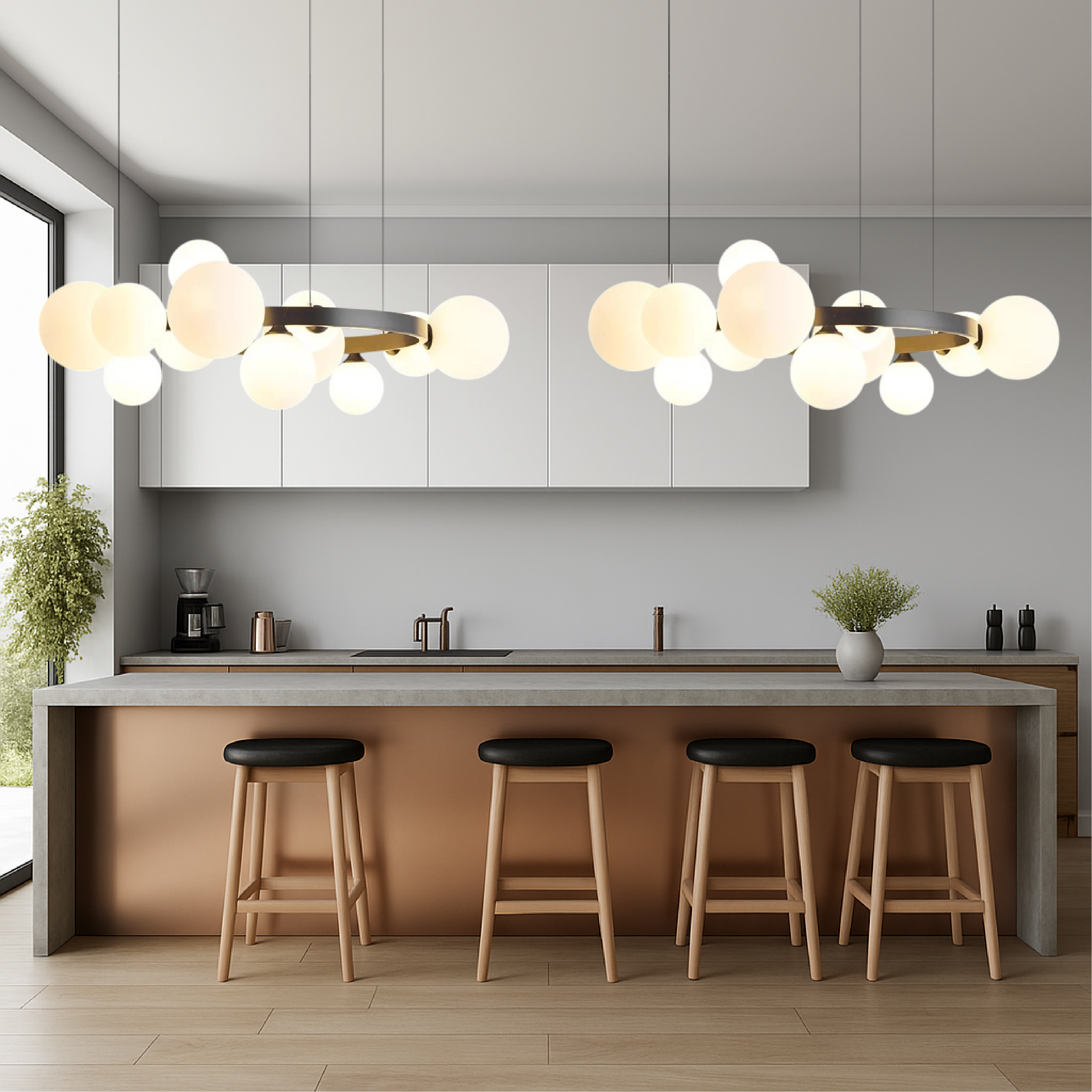 Scandinavische woonkamer kroonluchter