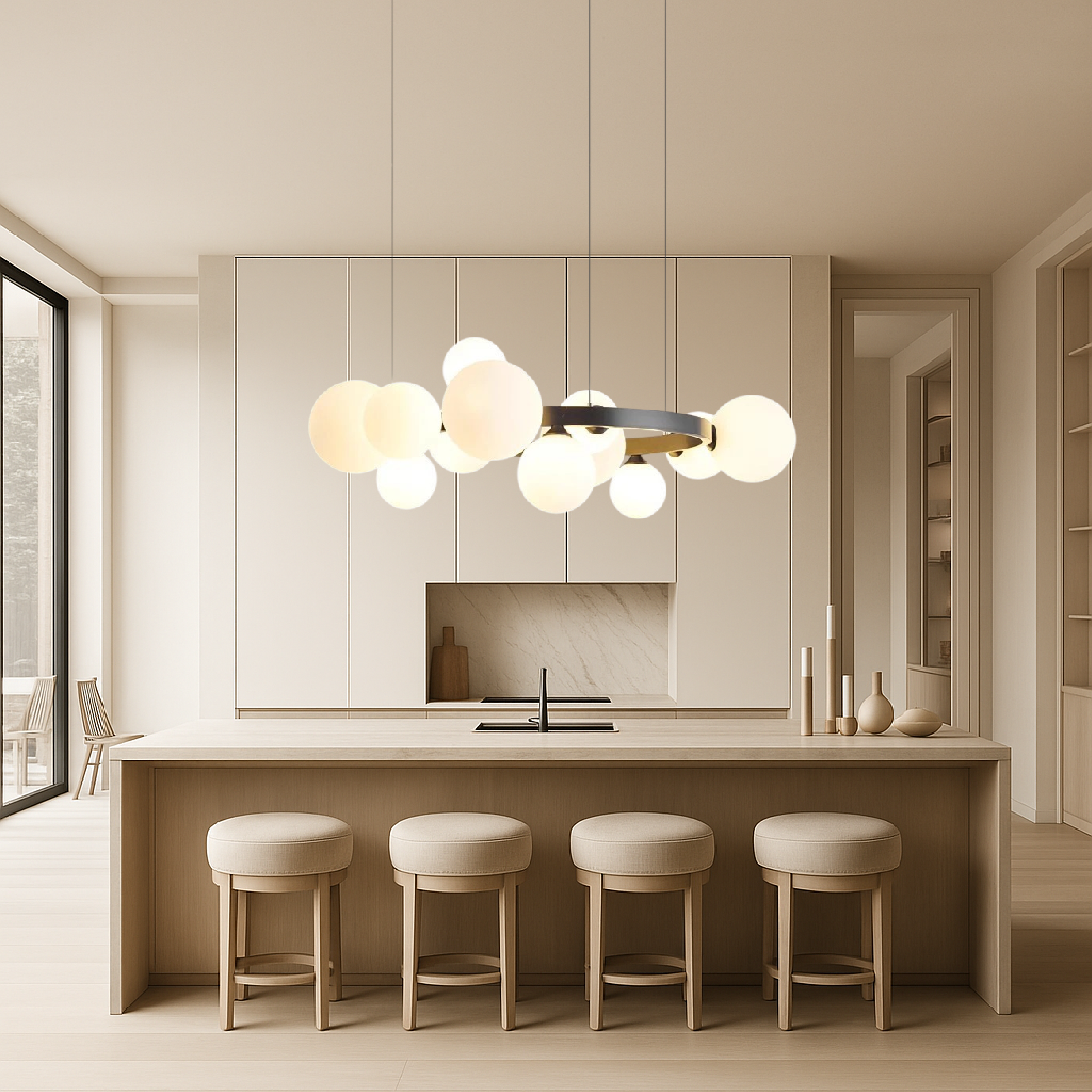 Scandinavische woonkamer kroonluchter