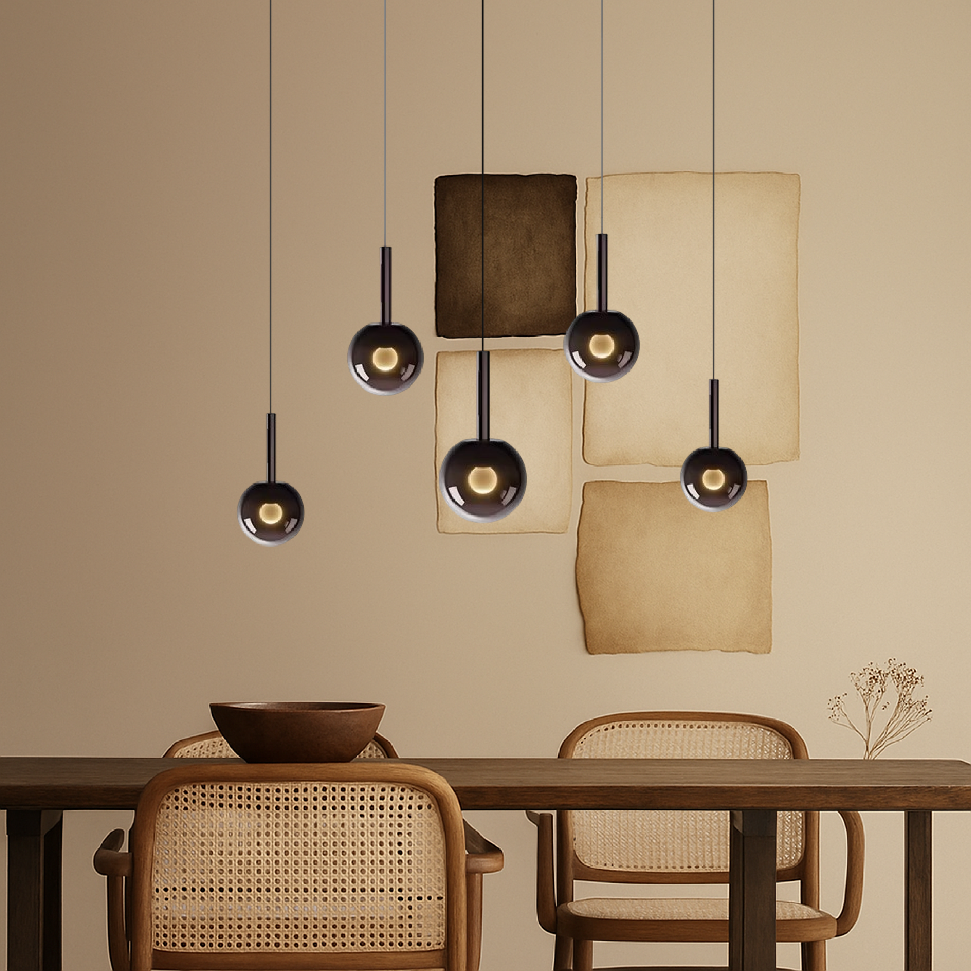 Scandinavische glazen hanglamp