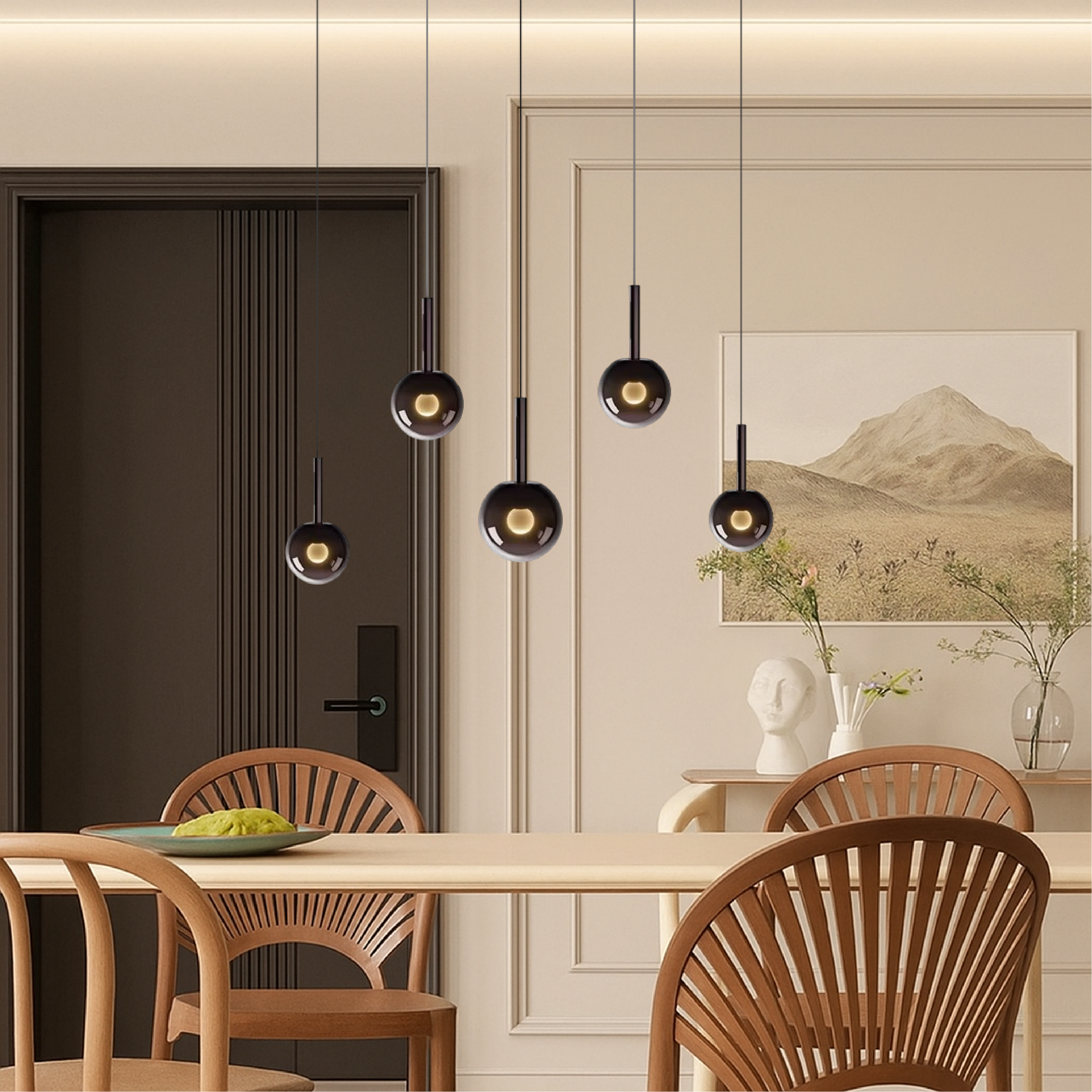 Scandinavische glazen hanglamp