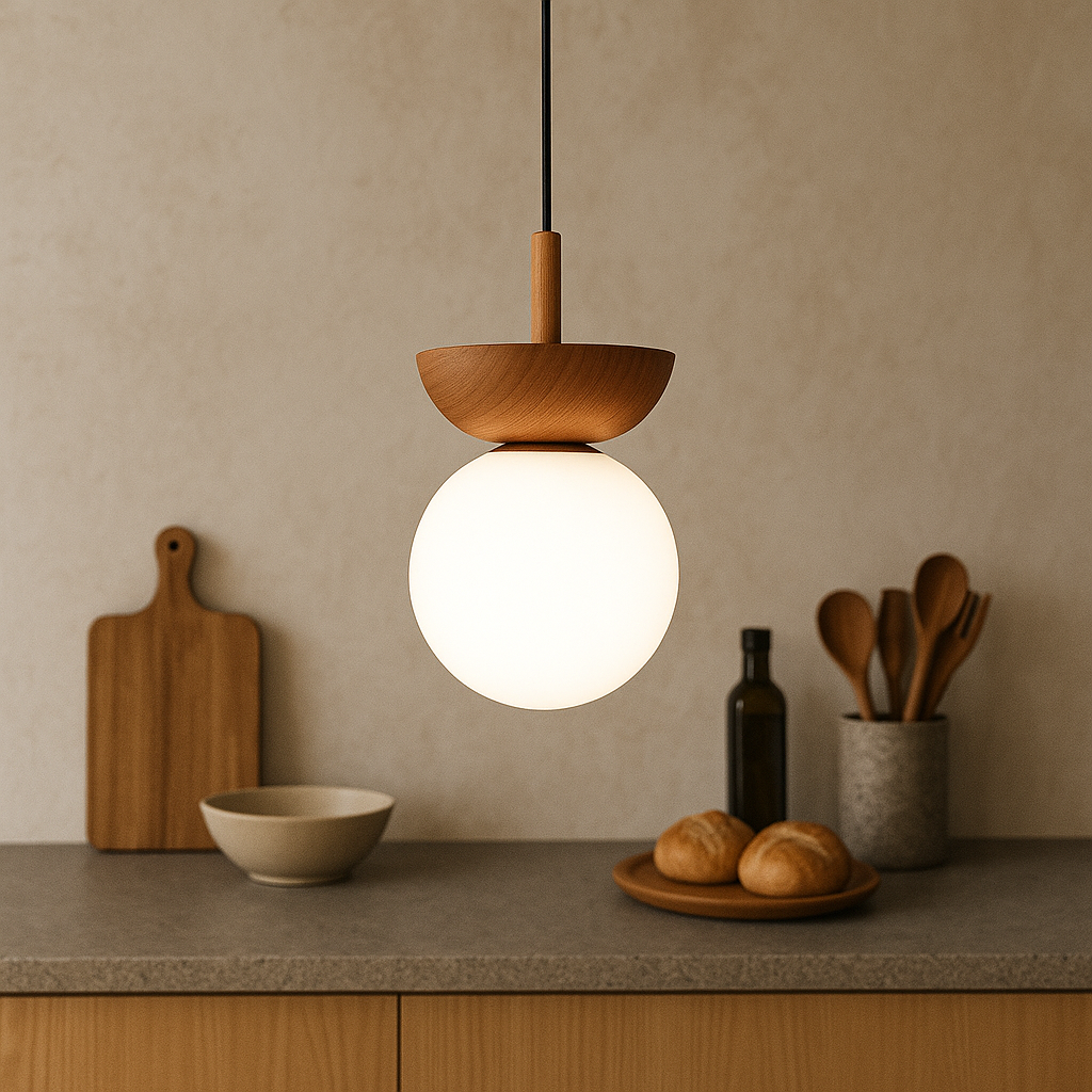 Japandi Houten Hanglamp