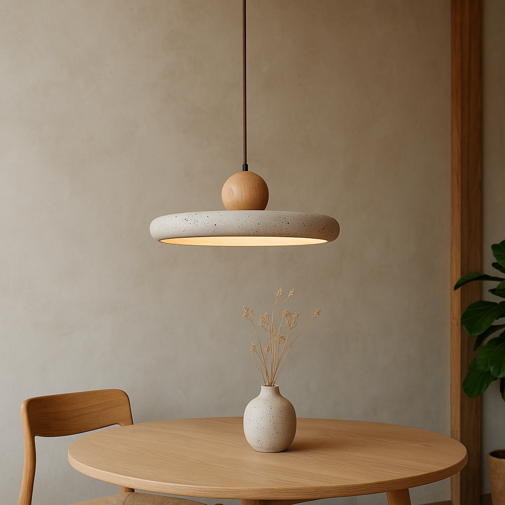Travertijn Hout Hanglamp