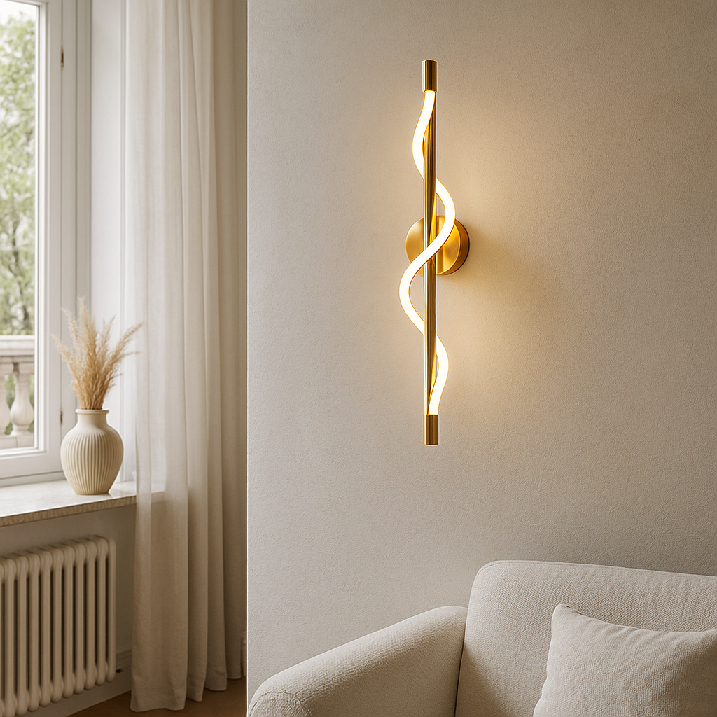 Wandlamp met lineaire kromming