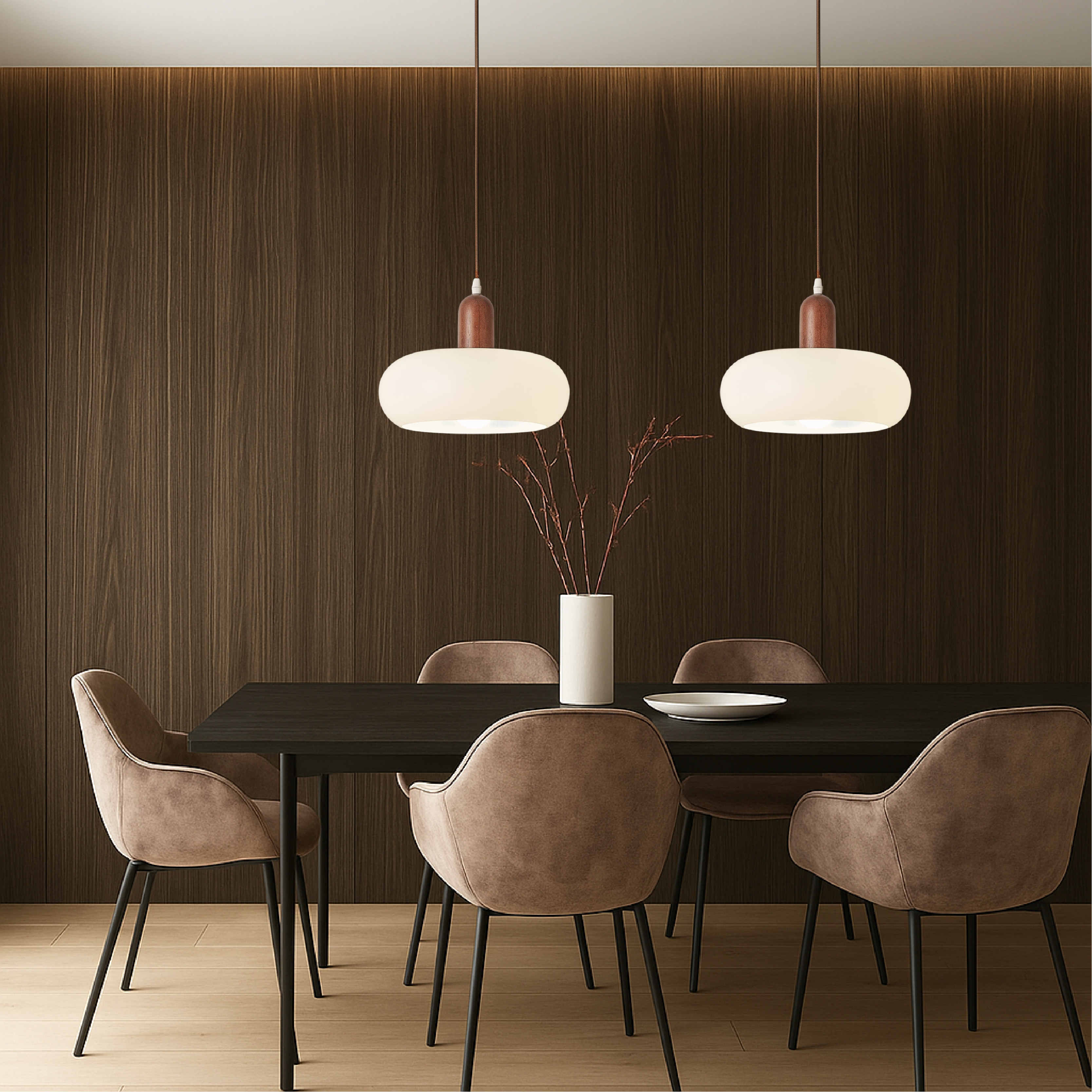 Scandinavische creme hanglamp
