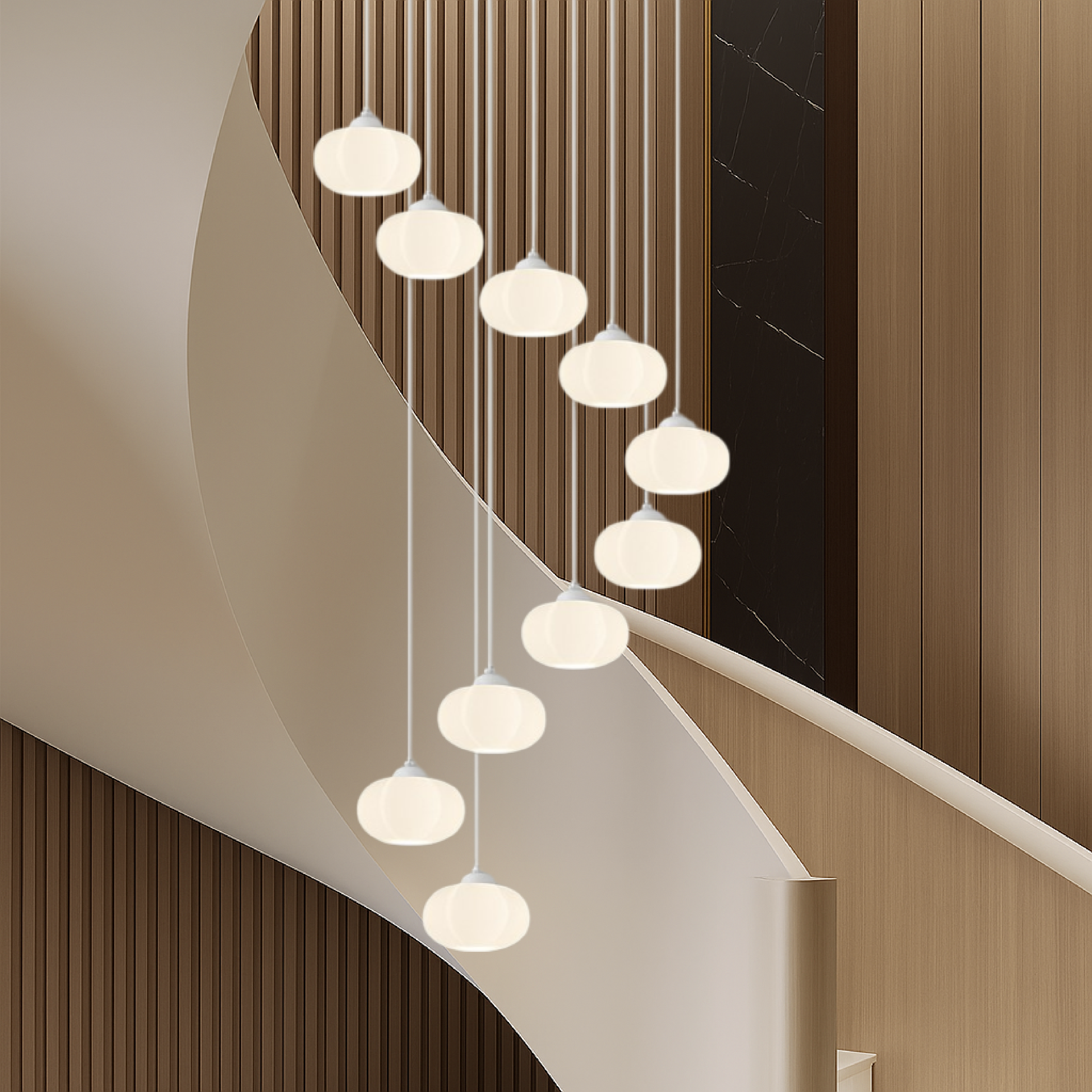 Art Deco Creme Trappenkroonluchter