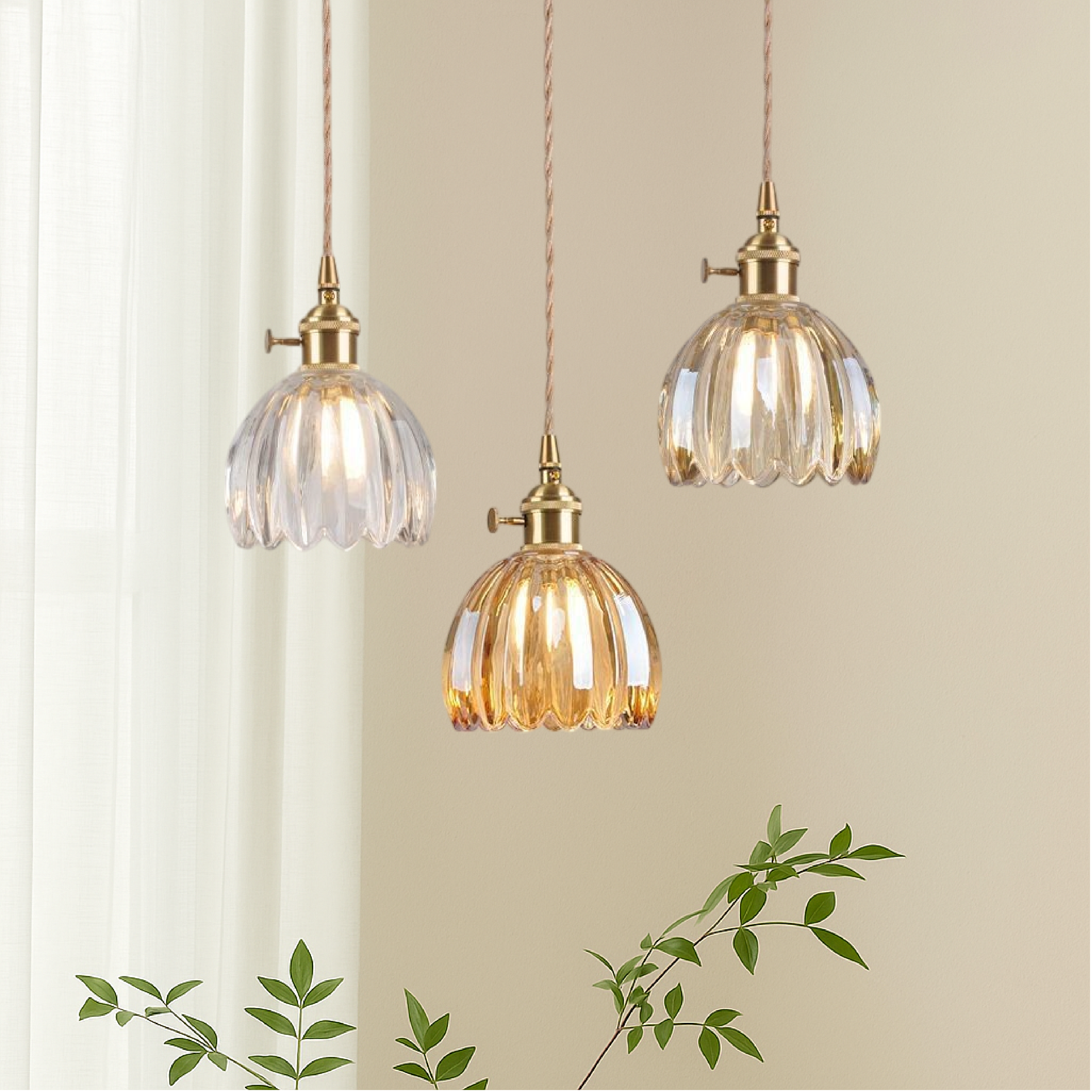 Japanse glazen hanglamp