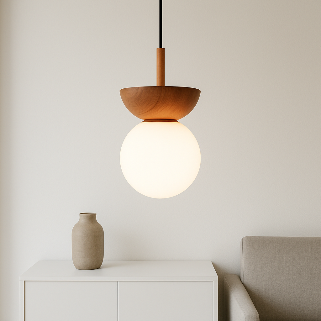 Japandi Houten Hanglamp