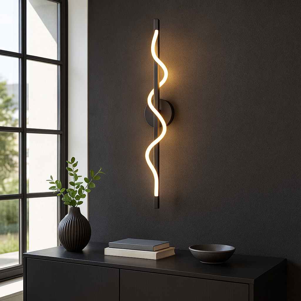 Wandlamp met lineaire kromming