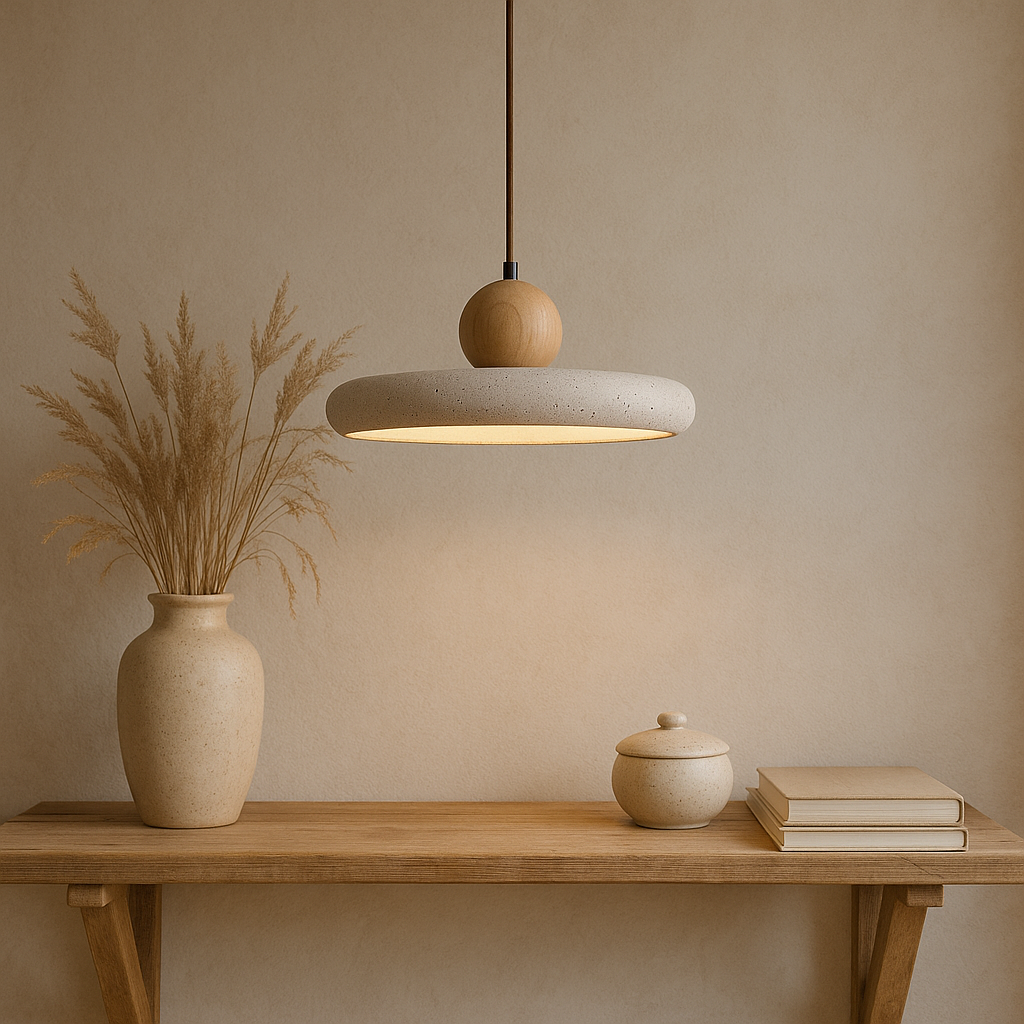 Travertijn Hout Hanglamp