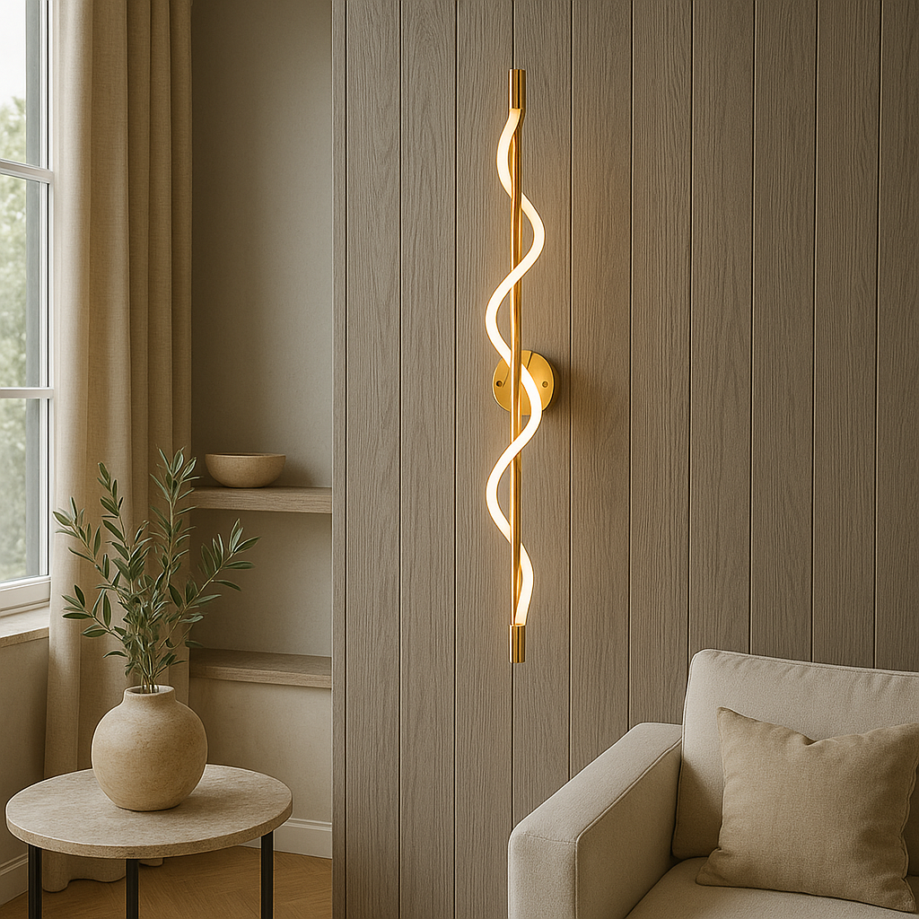 Wandlamp met lineaire kromming