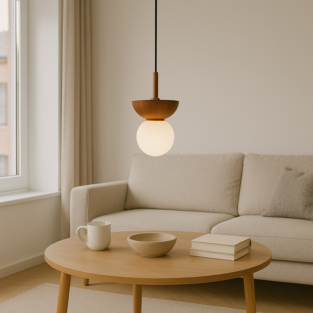 Japandi Houten Hanglamp