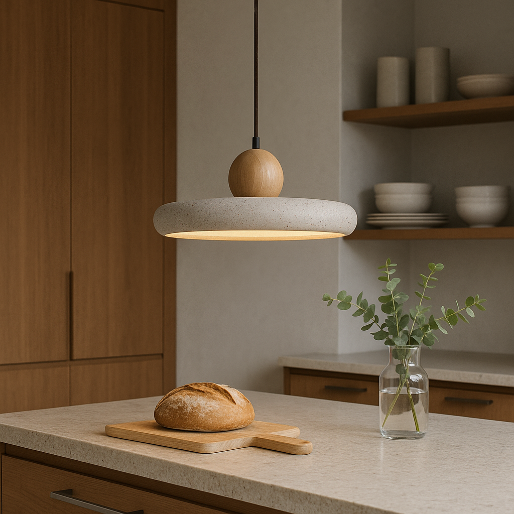 Travertijn Hout Hanglamp