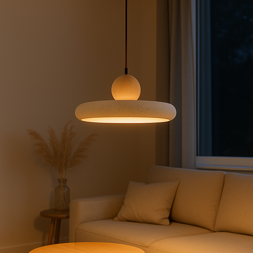 Travertijn Hout Hanglamp
