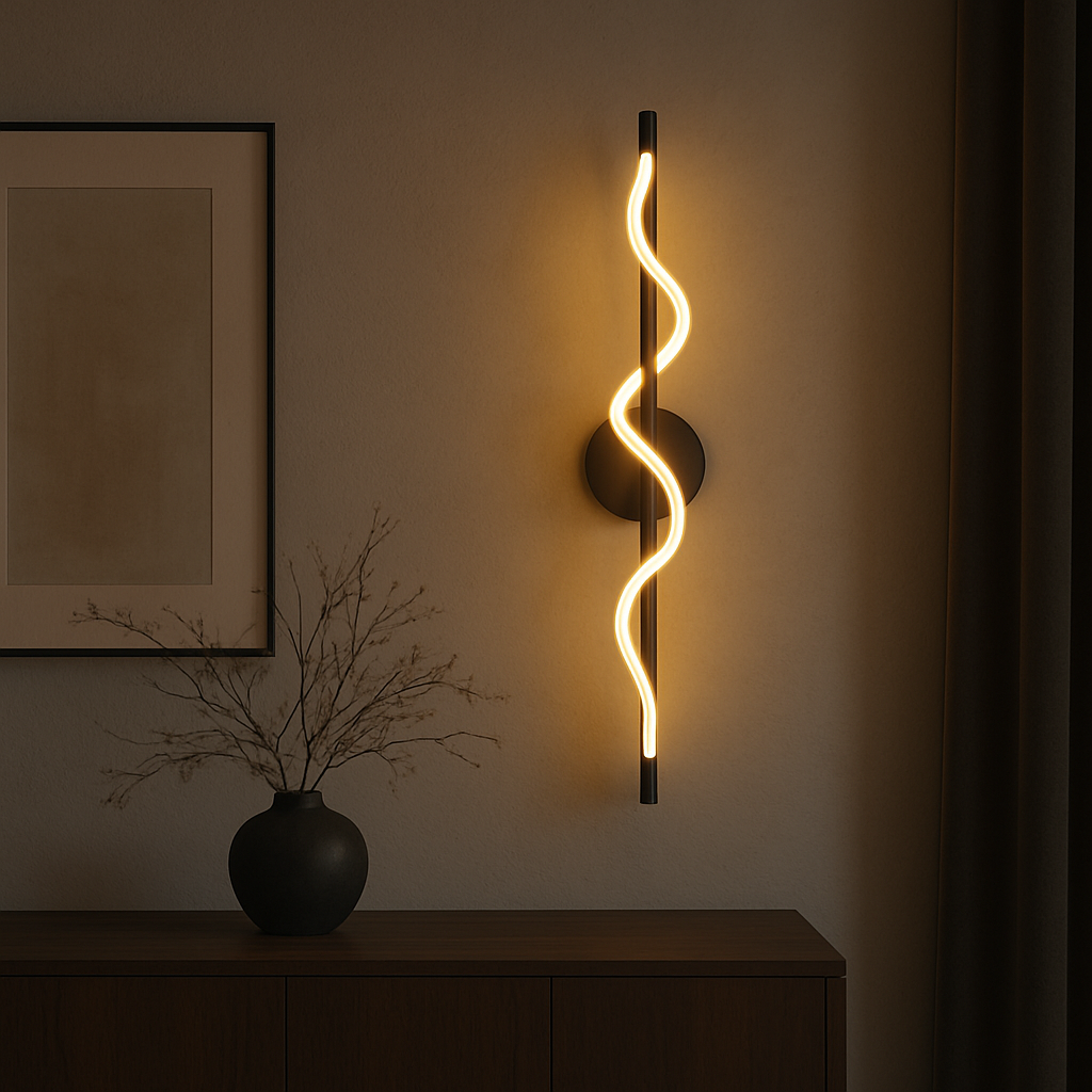 Wandlamp met lineaire kromming