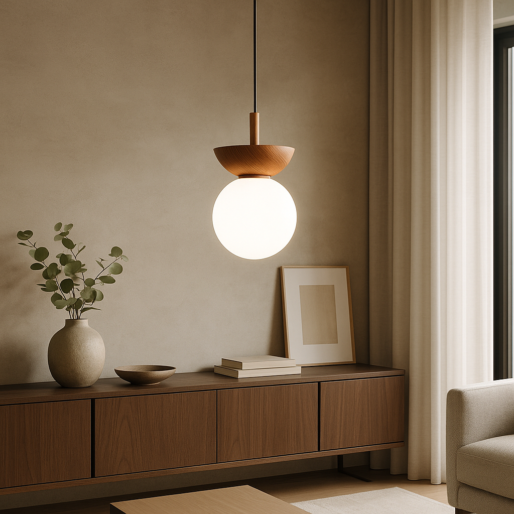 Japandi Houten Hanglamp
