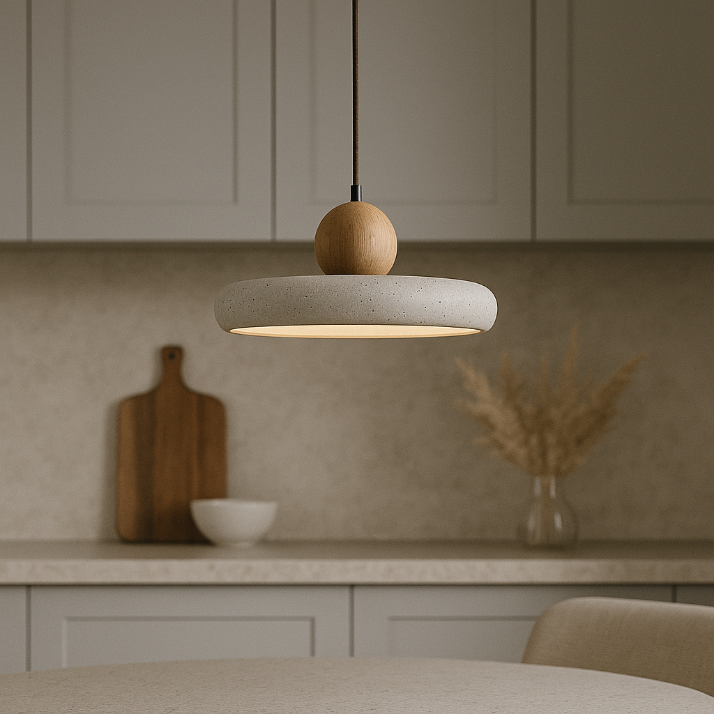 Travertijn Hout Hanglamp