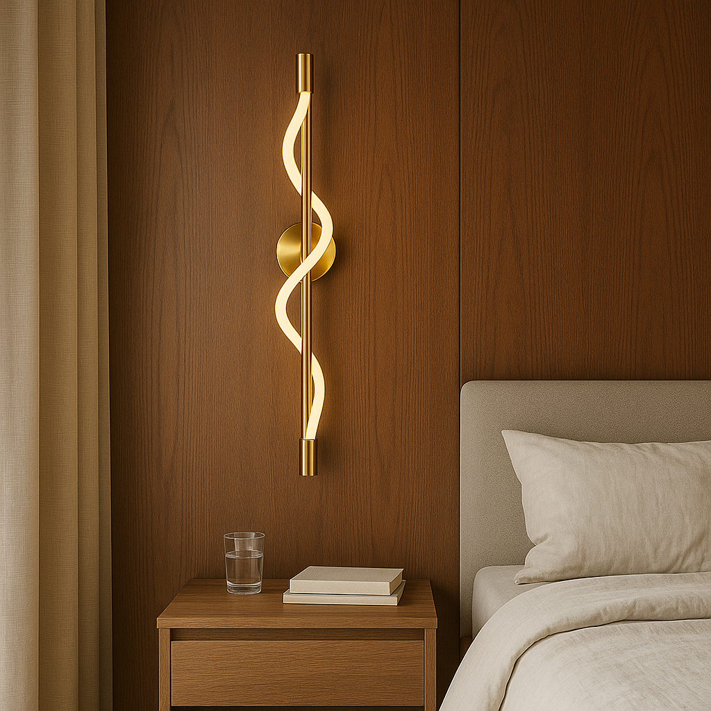 Wandlamp met lineaire kromming