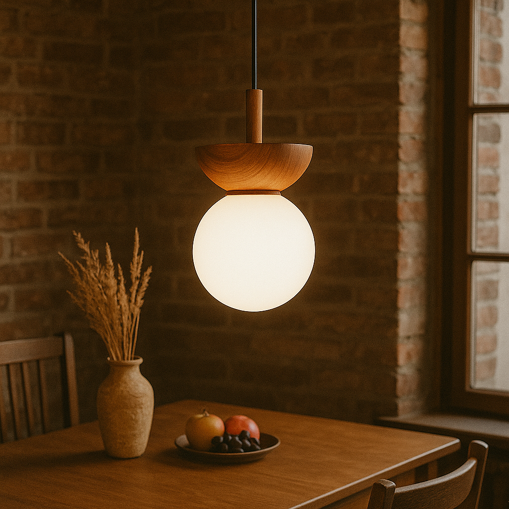 Japandi Houten Hanglamp