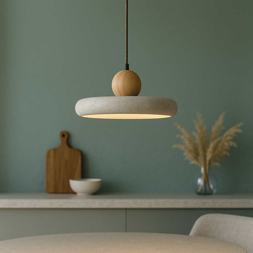 Travertijn Hout Hanglamp