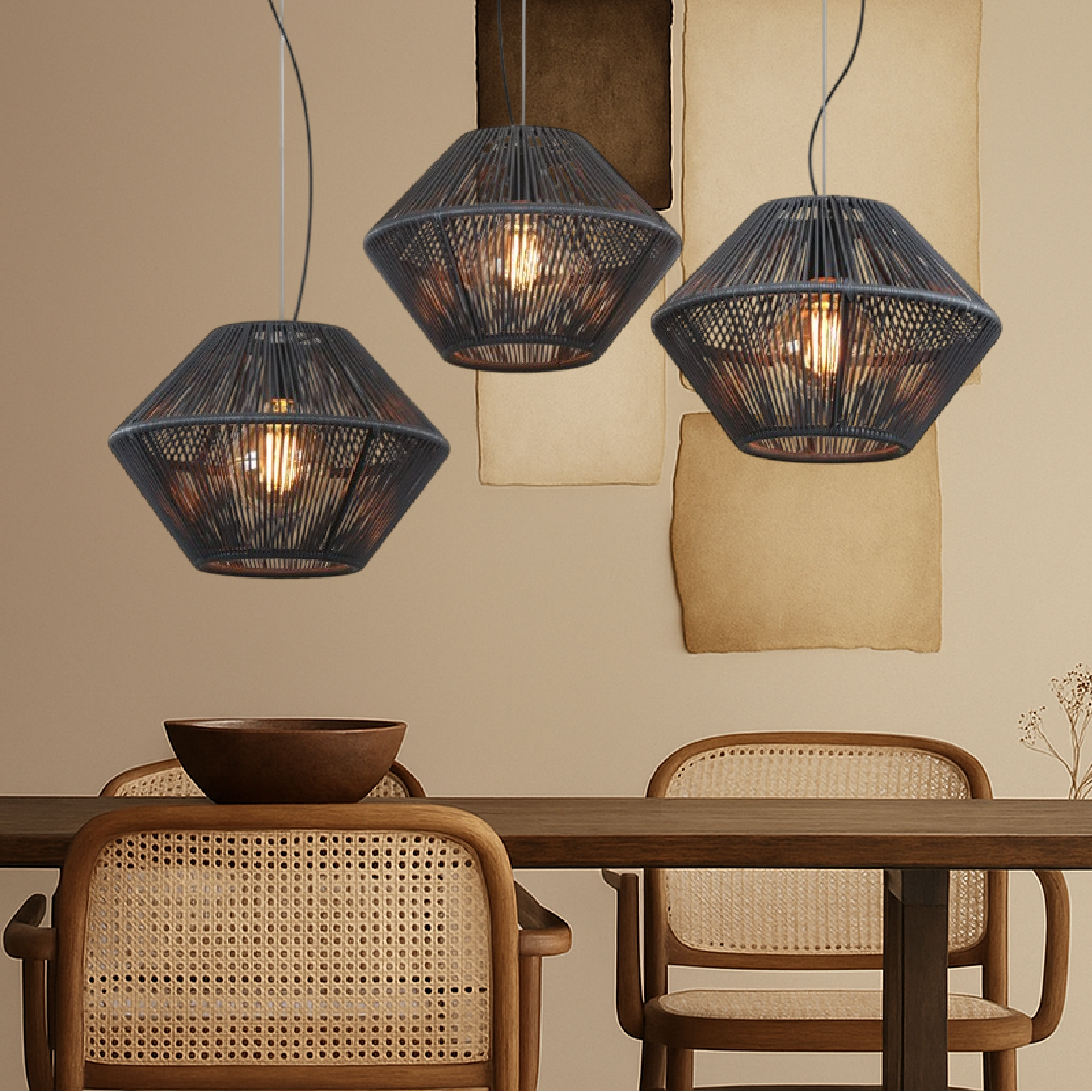 Handgeweven hanglamp