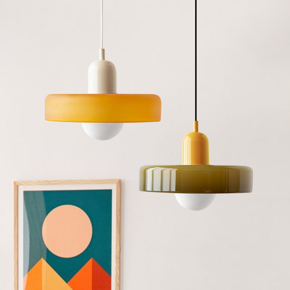 Bauhaus Gekleurd Glas Hanglamp