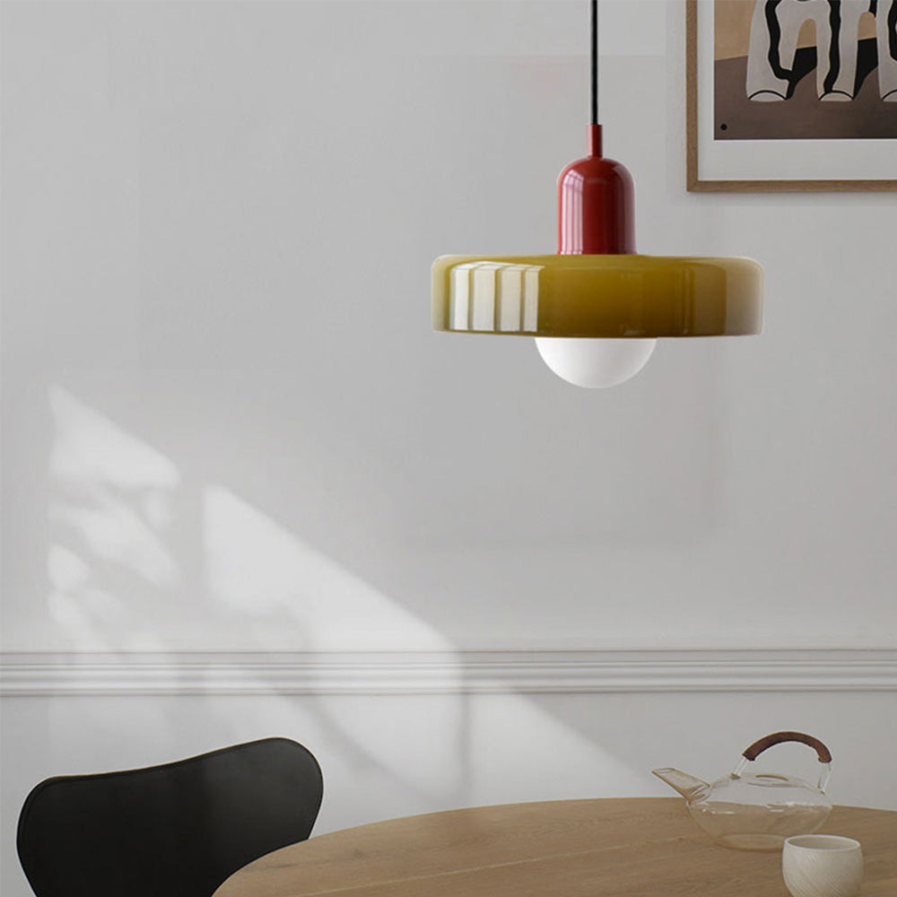 Bauhaus Gekleurd Glas Hanglamp