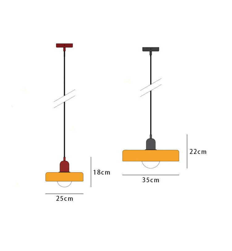Bauhaus Gekleurd Glas Hanglamp