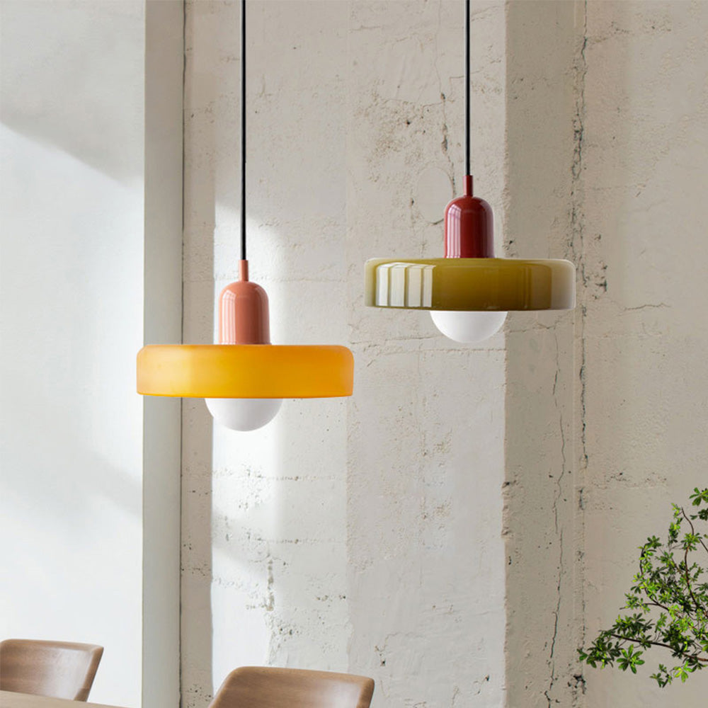 Bauhaus Gekleurd Glas Hanglamp