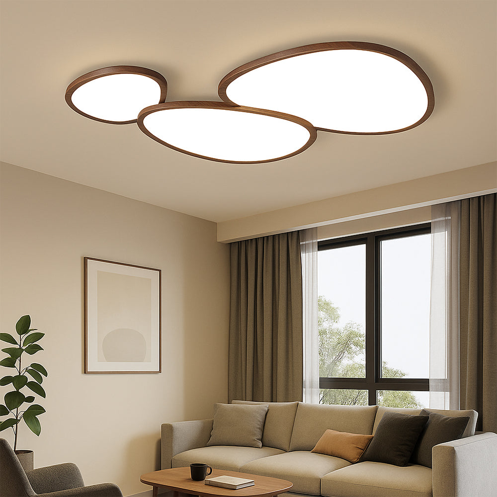 Ultra Dunne Donkere Houten Plafondlamp