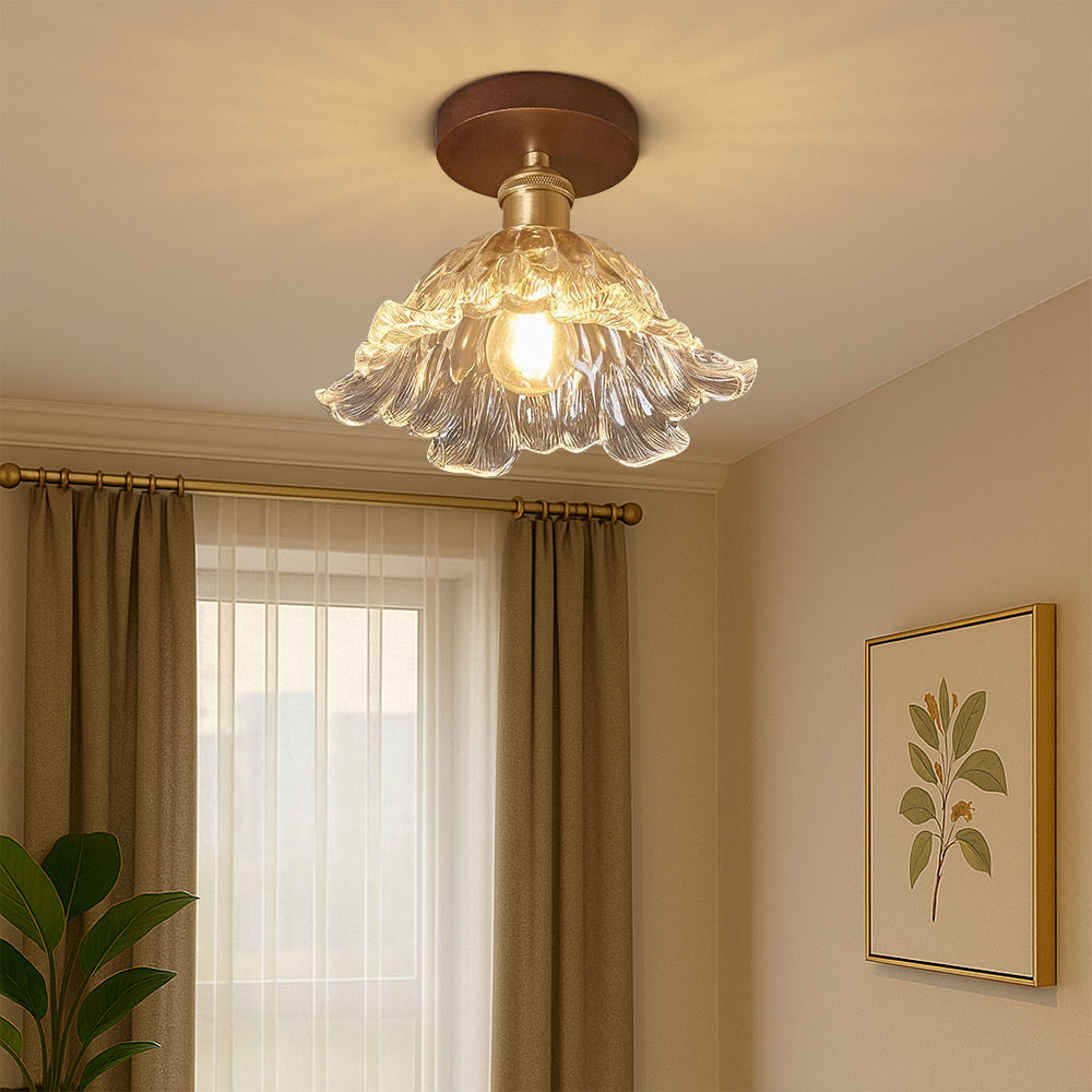 Bloem Glazen Plafondlamp