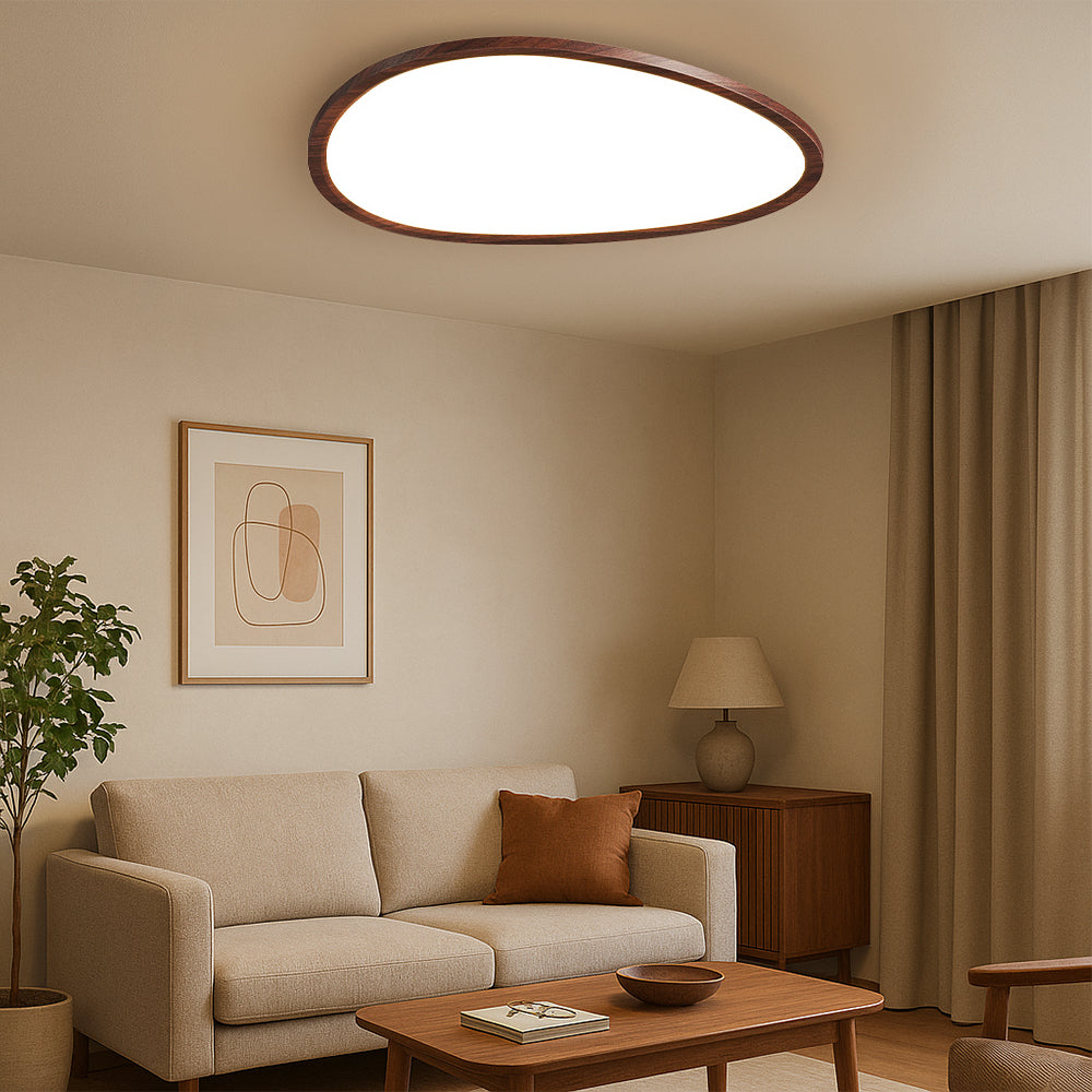 Ultra Dunne Donkere Houten Plafondlamp