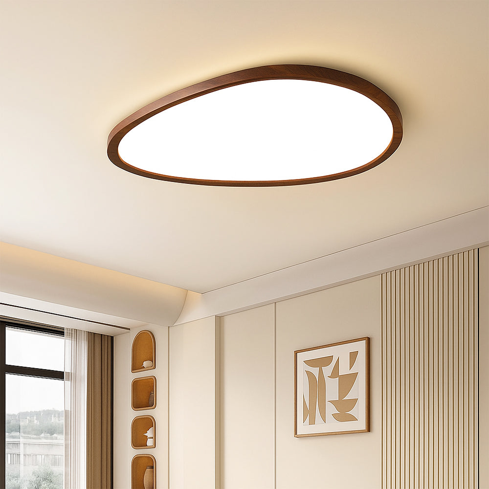 Ultra Dunne Donkere Houten Plafondlamp