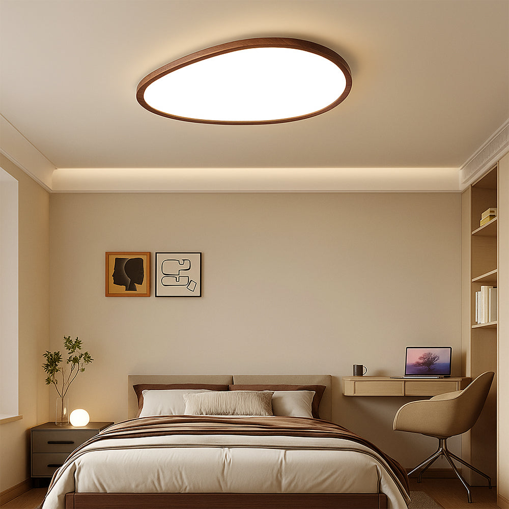 Ultra Dunne Donkere Houten Plafondlamp