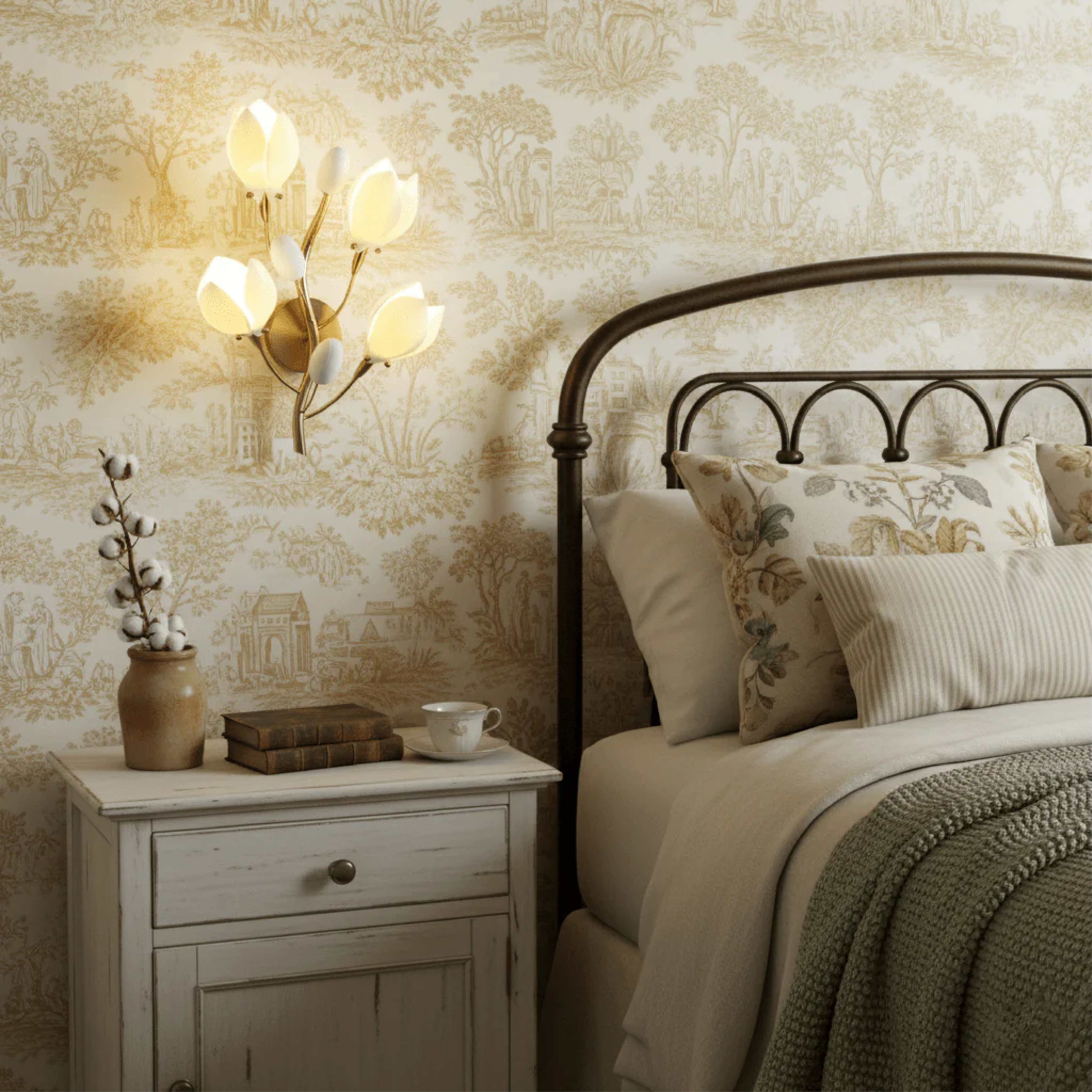 Keramische Bloem Wandlamp