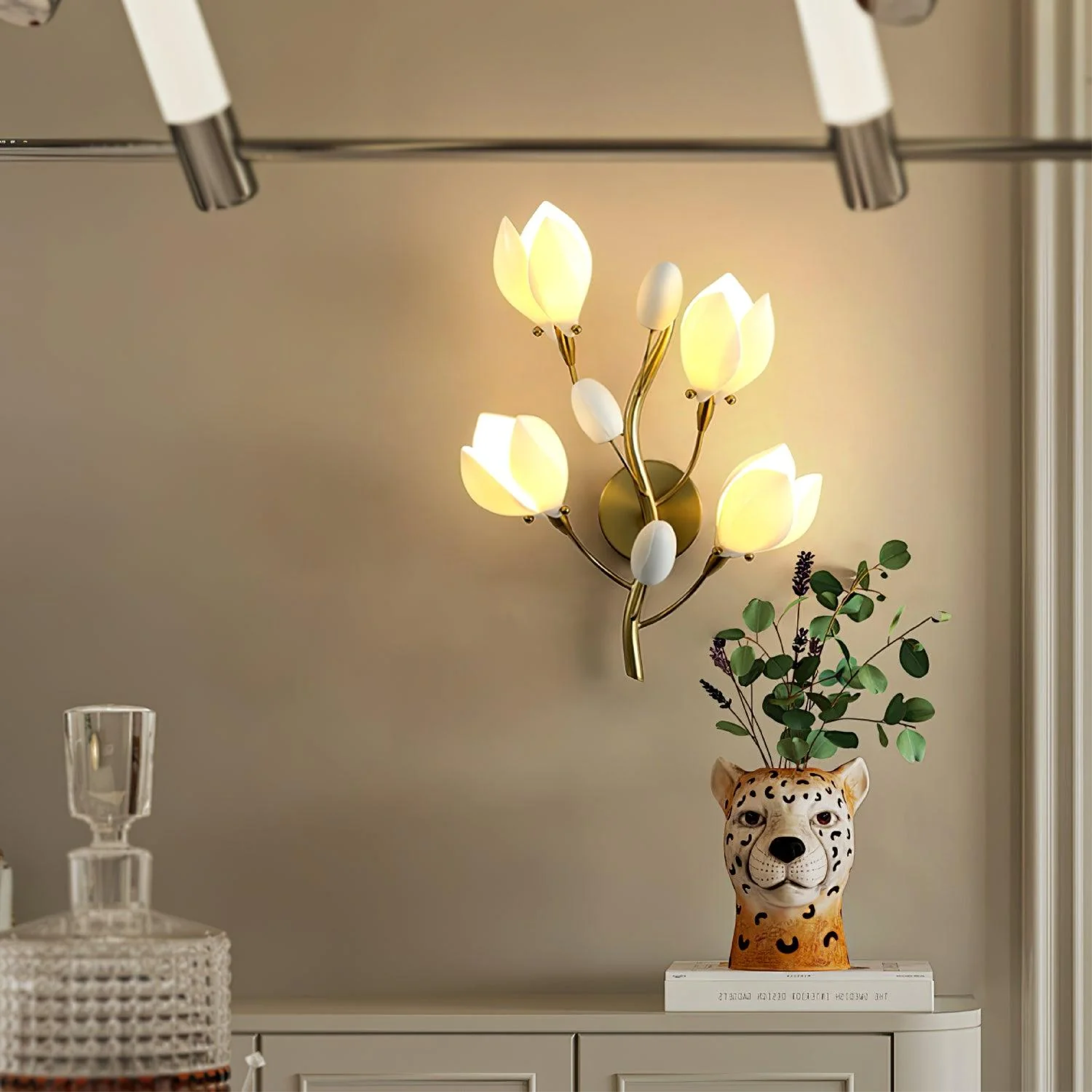 Keramische Bloem Wandlamp